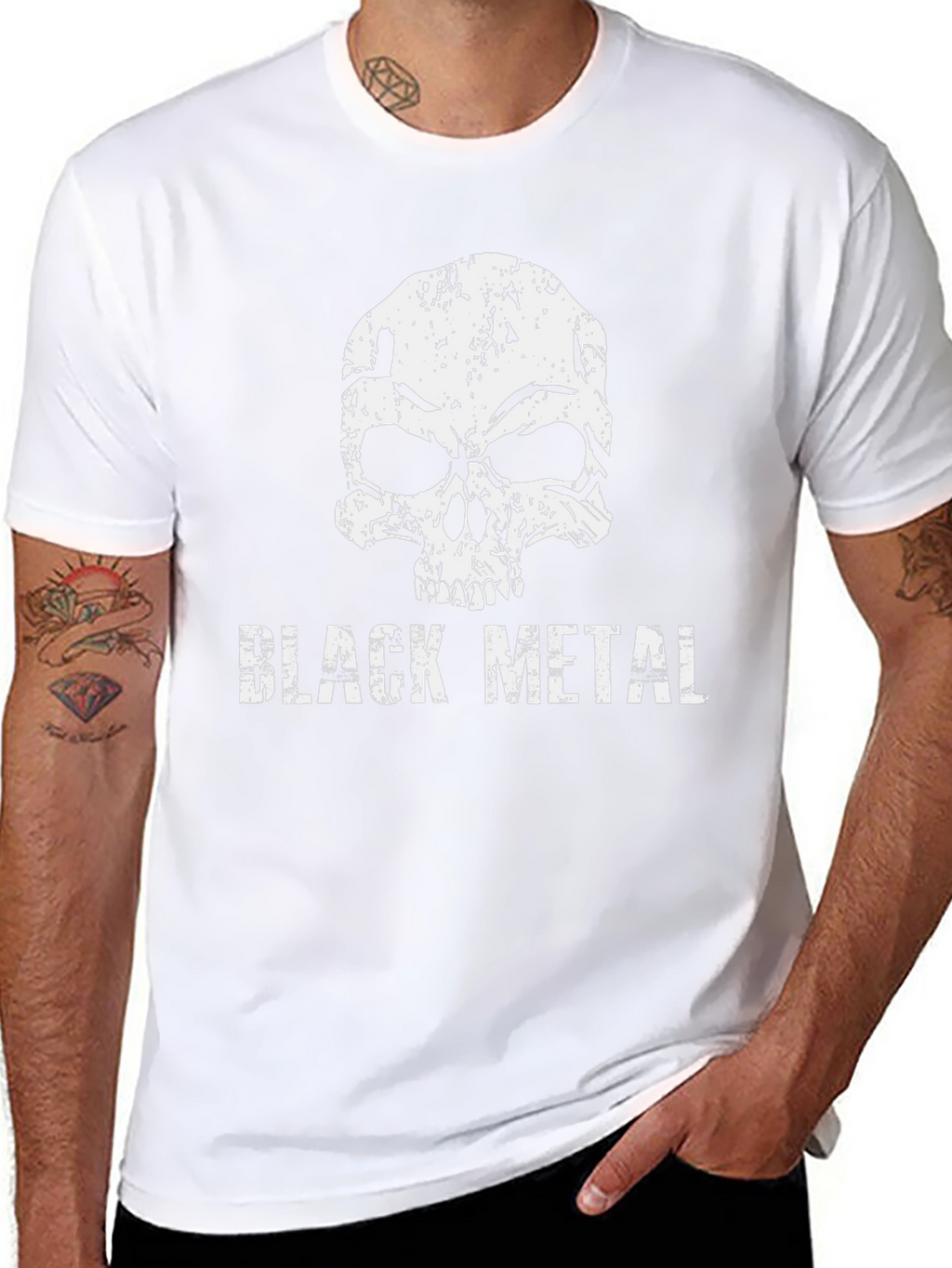Black Metal Skull Graphic T-Shirt - Grunge Style Tee