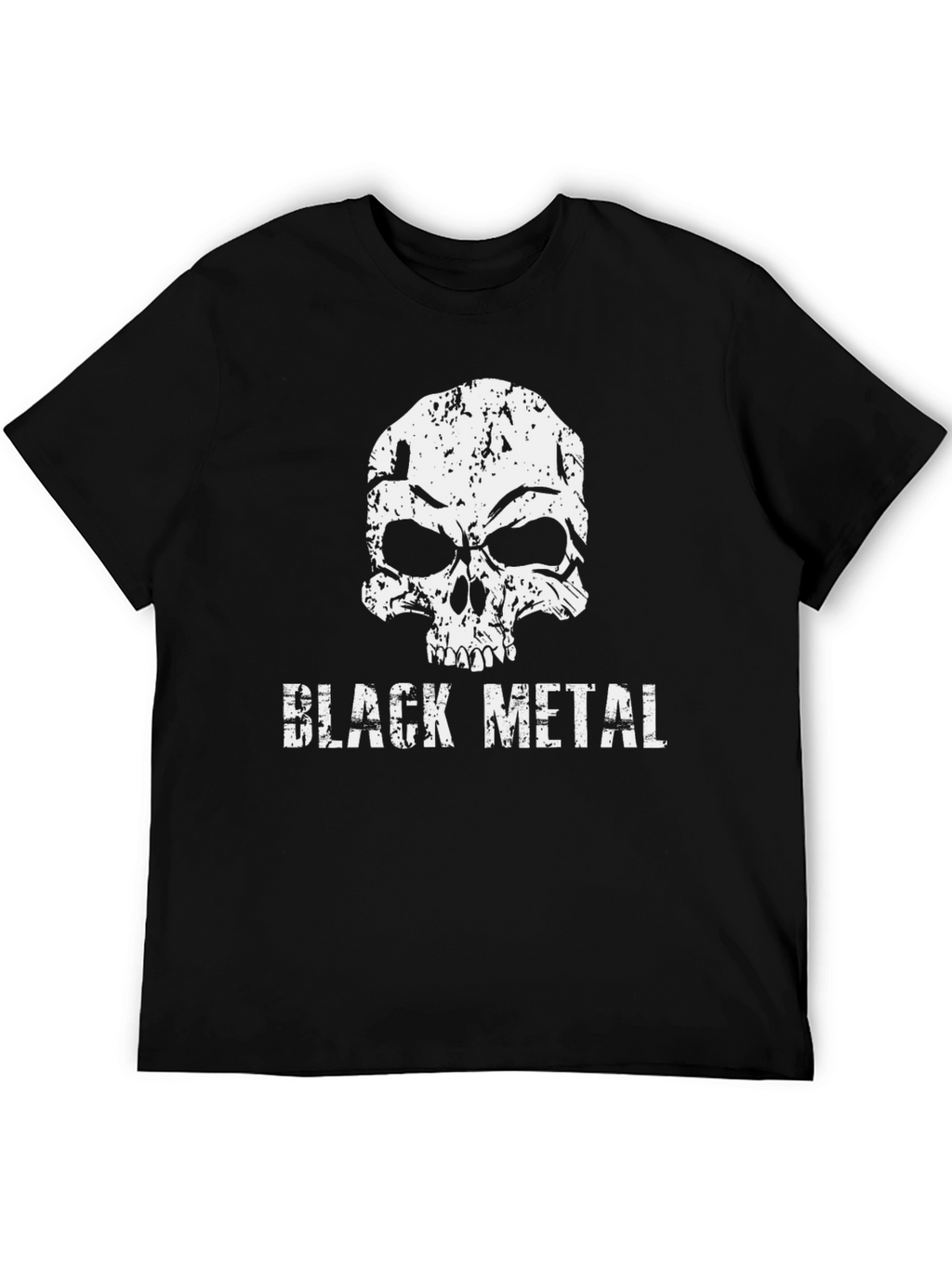 Black Metal Skull Graphic T-Shirt - Grunge Style Tee