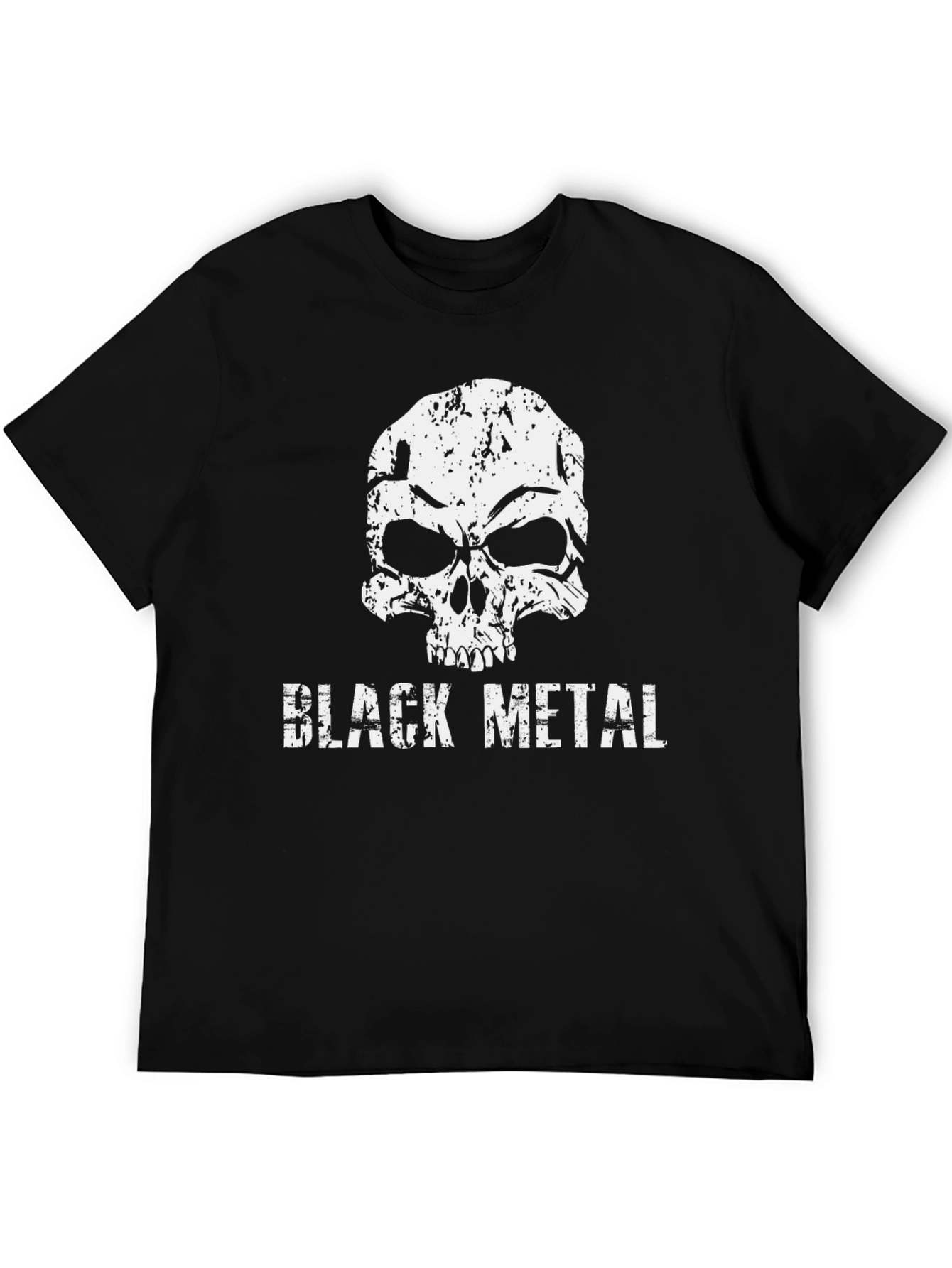 Black Metal Skull Graphic T-Shirt - Grunge Style Tee