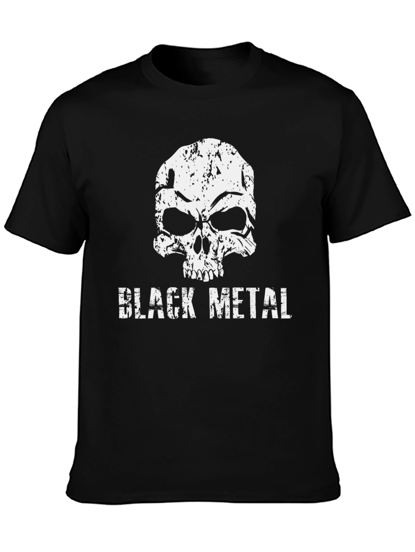 Black Metal Skull Graphic T-Shirt - Grunge Style Tee