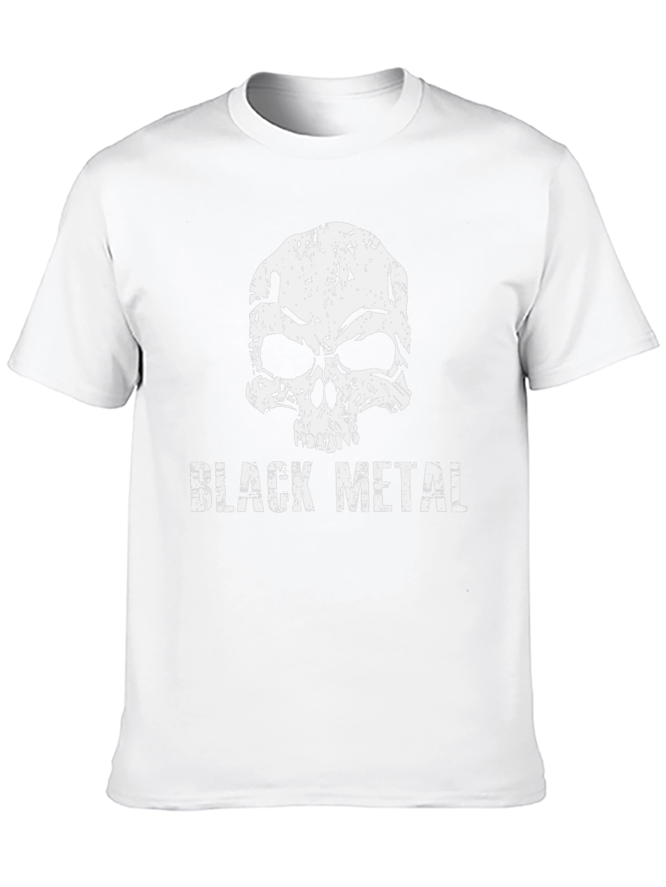 Black Metal Skull Graphic T-Shirt - Grunge Style Tee