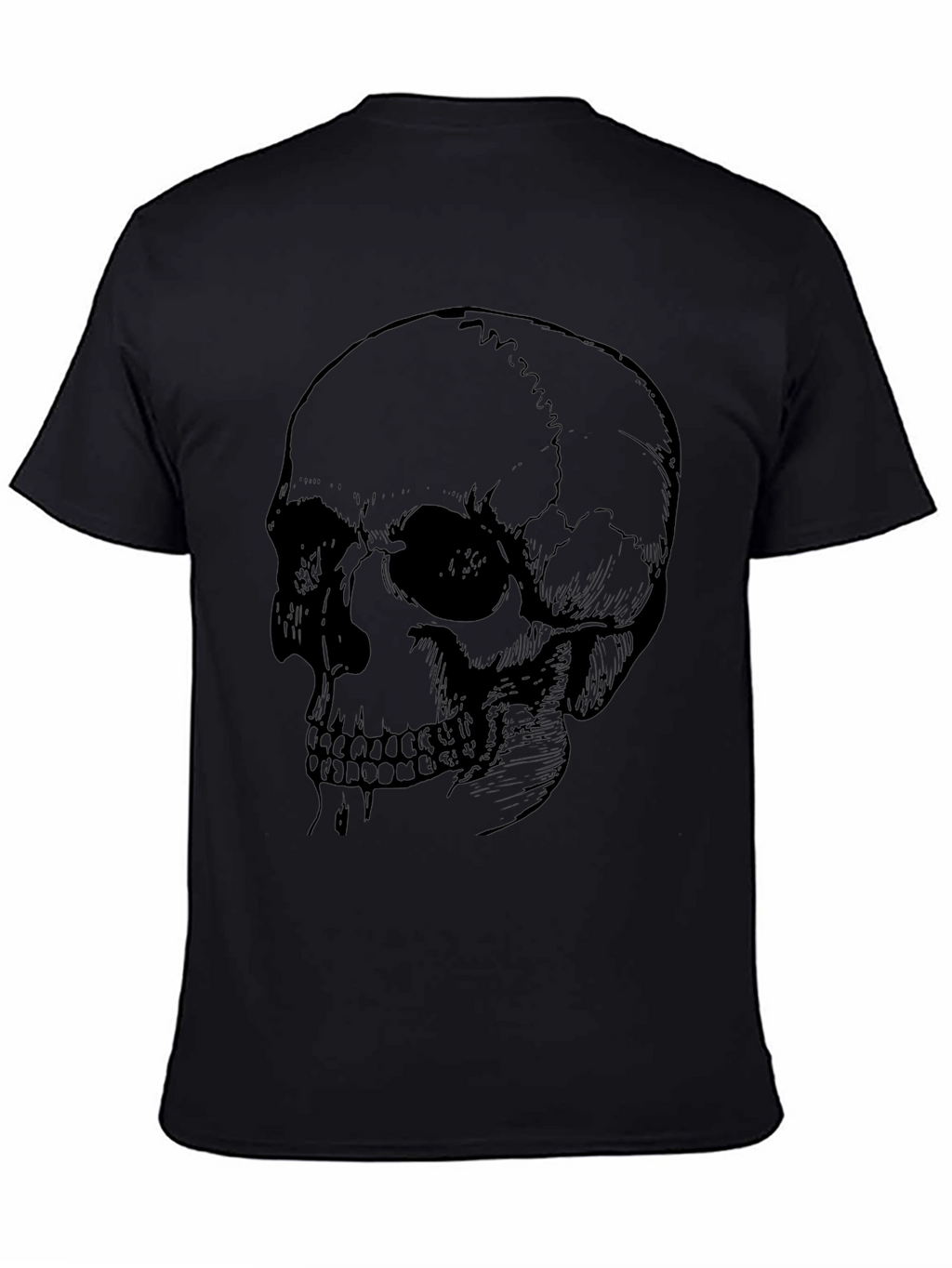 Skull Graphic Print Black T-Shirt