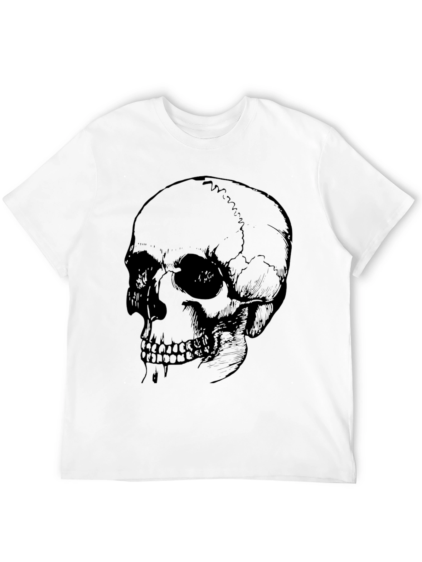 Skull Graphic Print Black T-Shirt