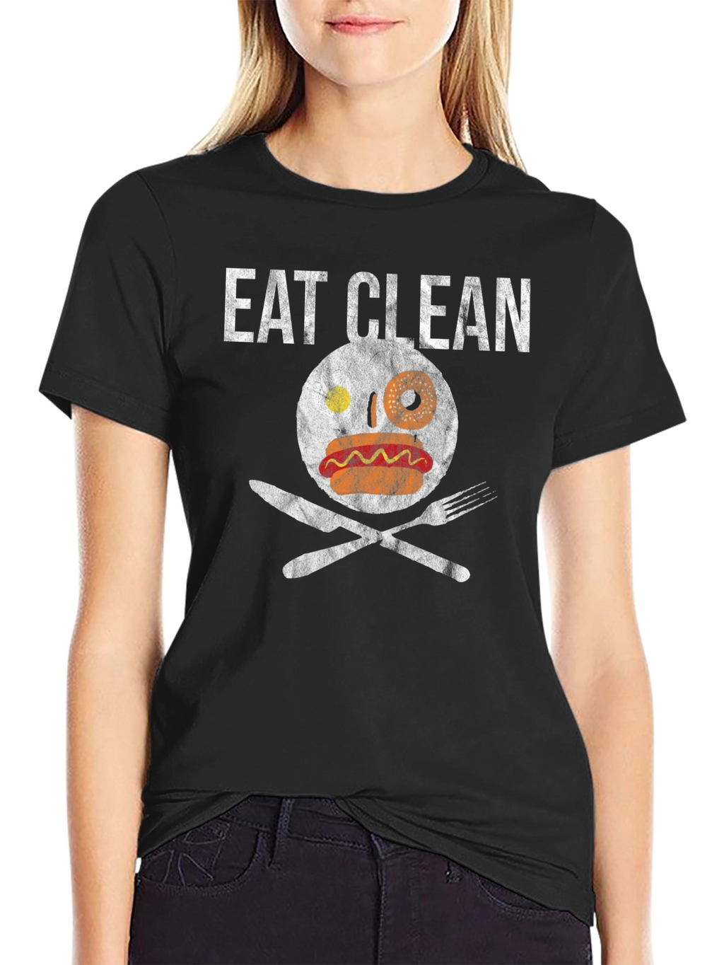 Eat Clean Graphic Tee Funny Foodie T-Shirt