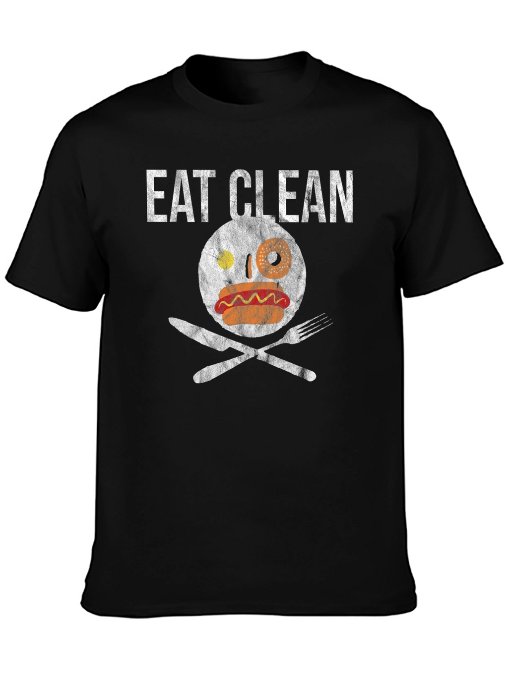 Eat Clean Graphic Tee Funny Foodie T-Shirt