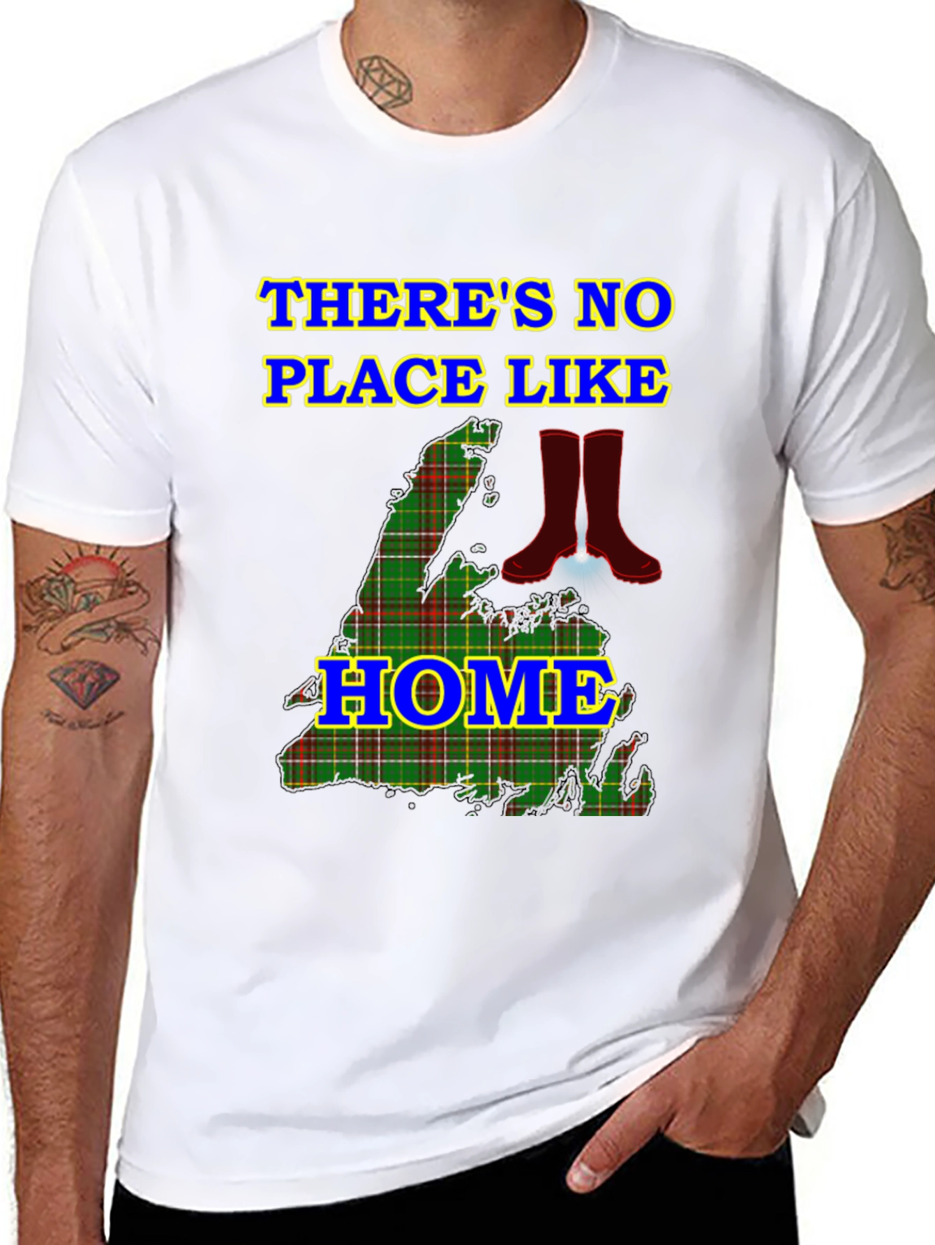 Nova Scotia Plaid Theres No Place Like Home T-Shirt