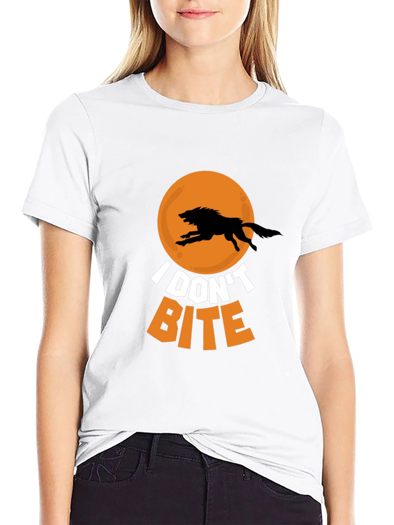 I Dont Bite Wolf Graphic Tee - Black