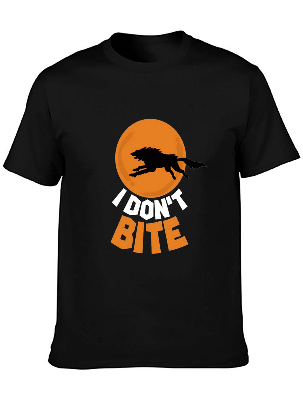 I Dont Bite Wolf Graphic Tee - Black