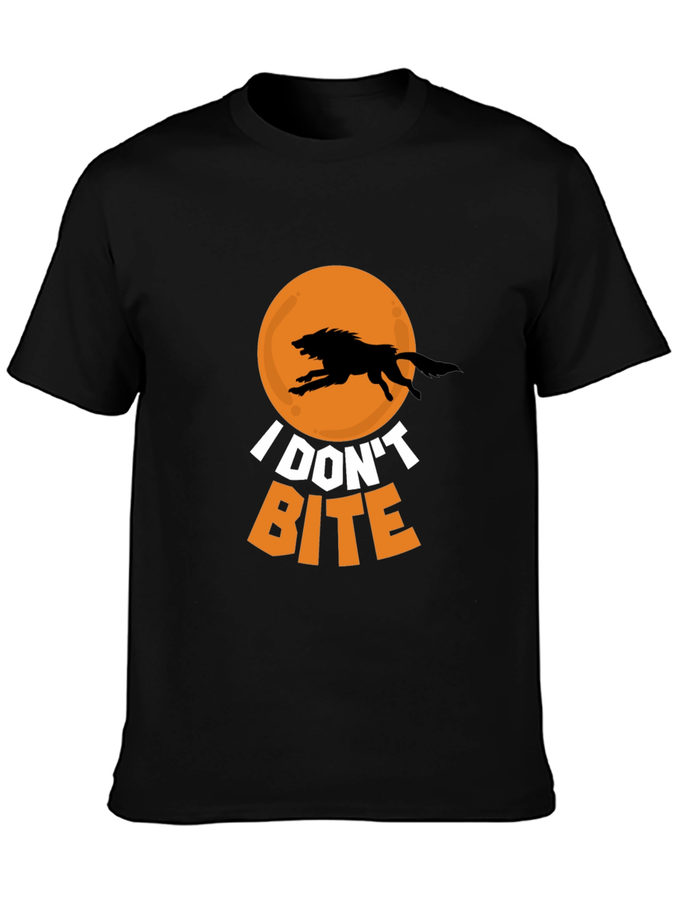 I Dont Bite Wolf Graphic Tee - Black
