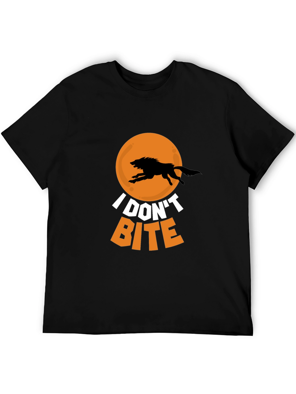 I Dont Bite Wolf Graphic Tee - Black