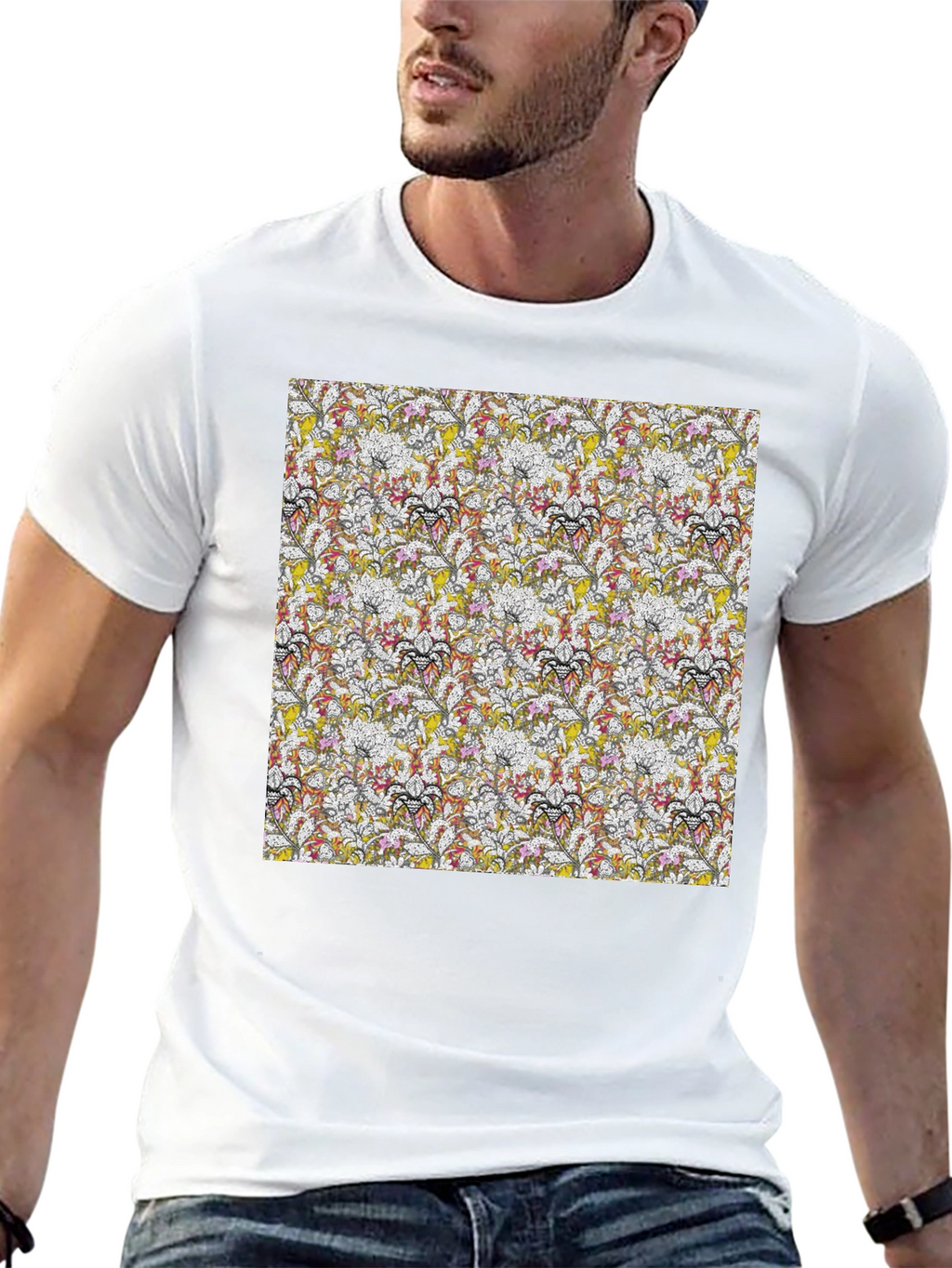 Floral Pattern Tee - Modern Style