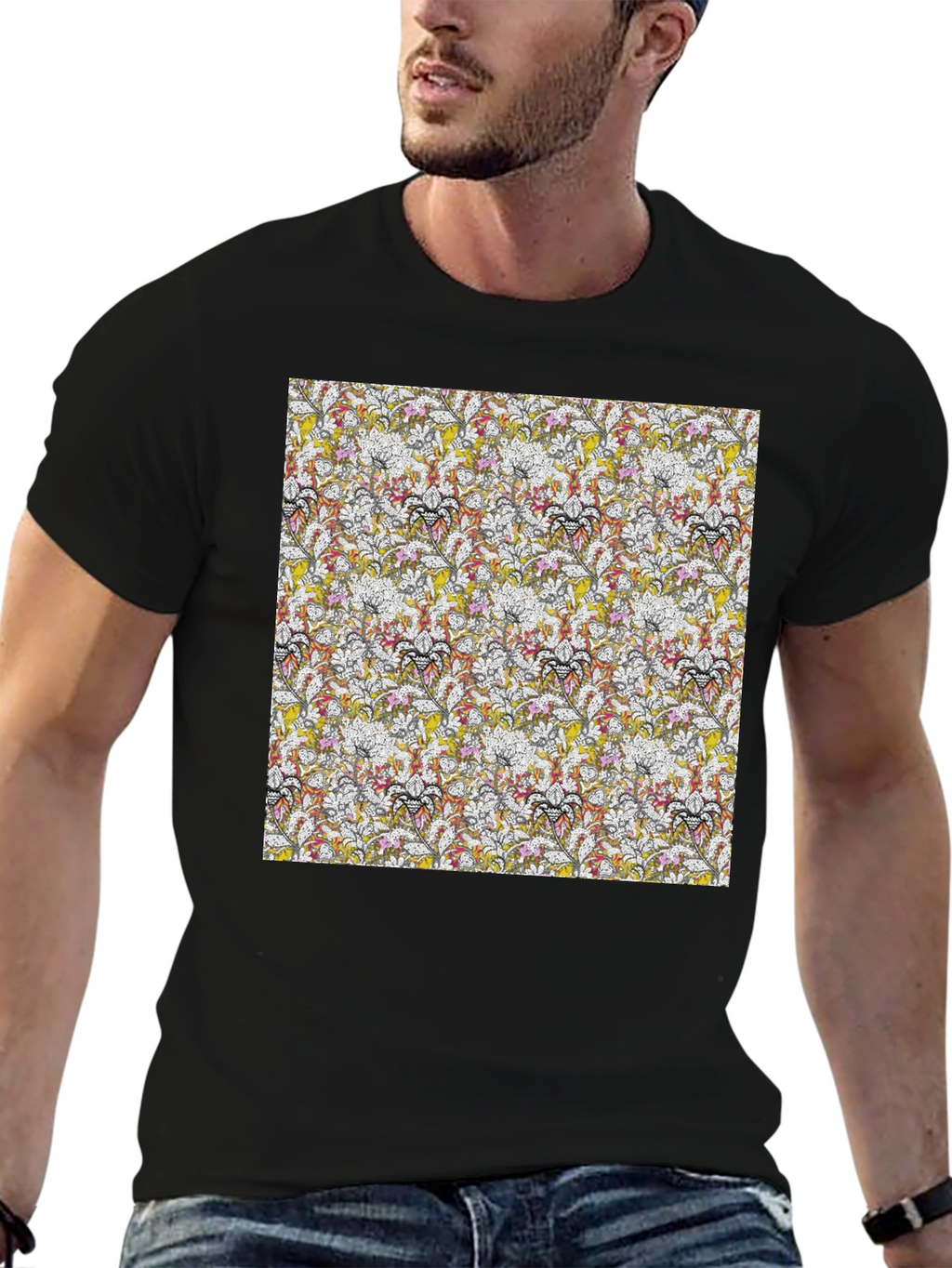 Floral Pattern Tee - Modern Style