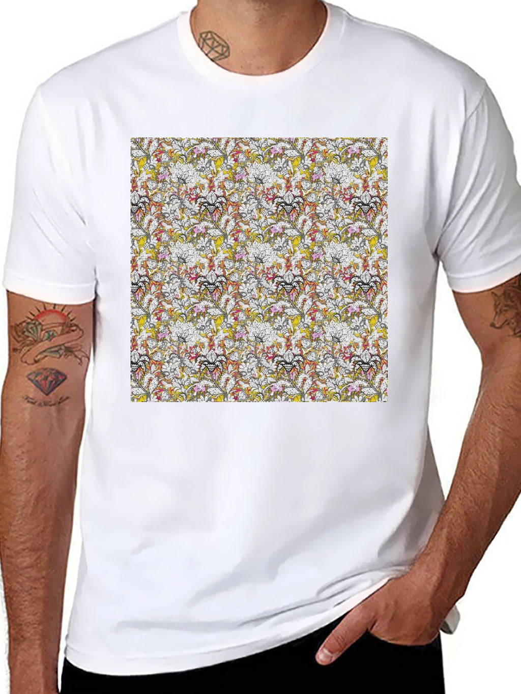 Floral Pattern Tee - Modern Style