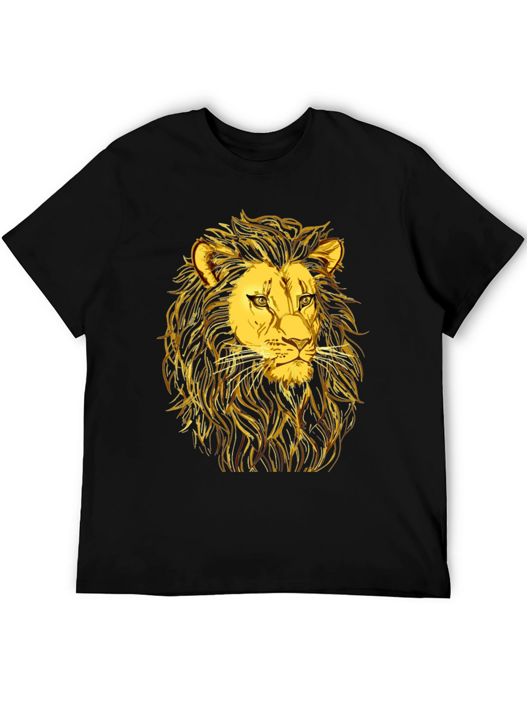 Golden Lion Graphic Black T-Shirt