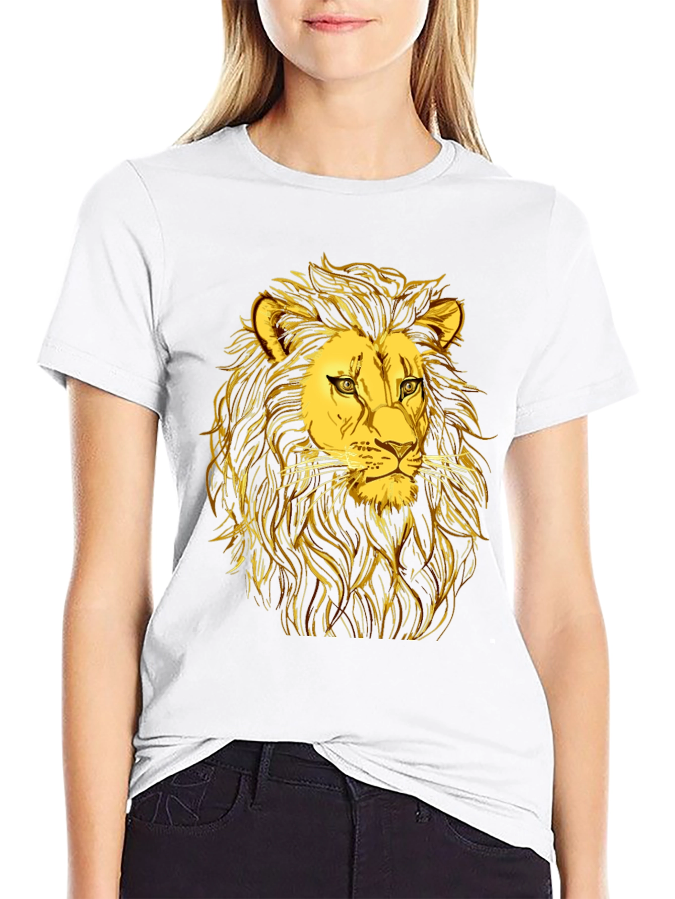 Golden Lion Graphic Black T-Shirt