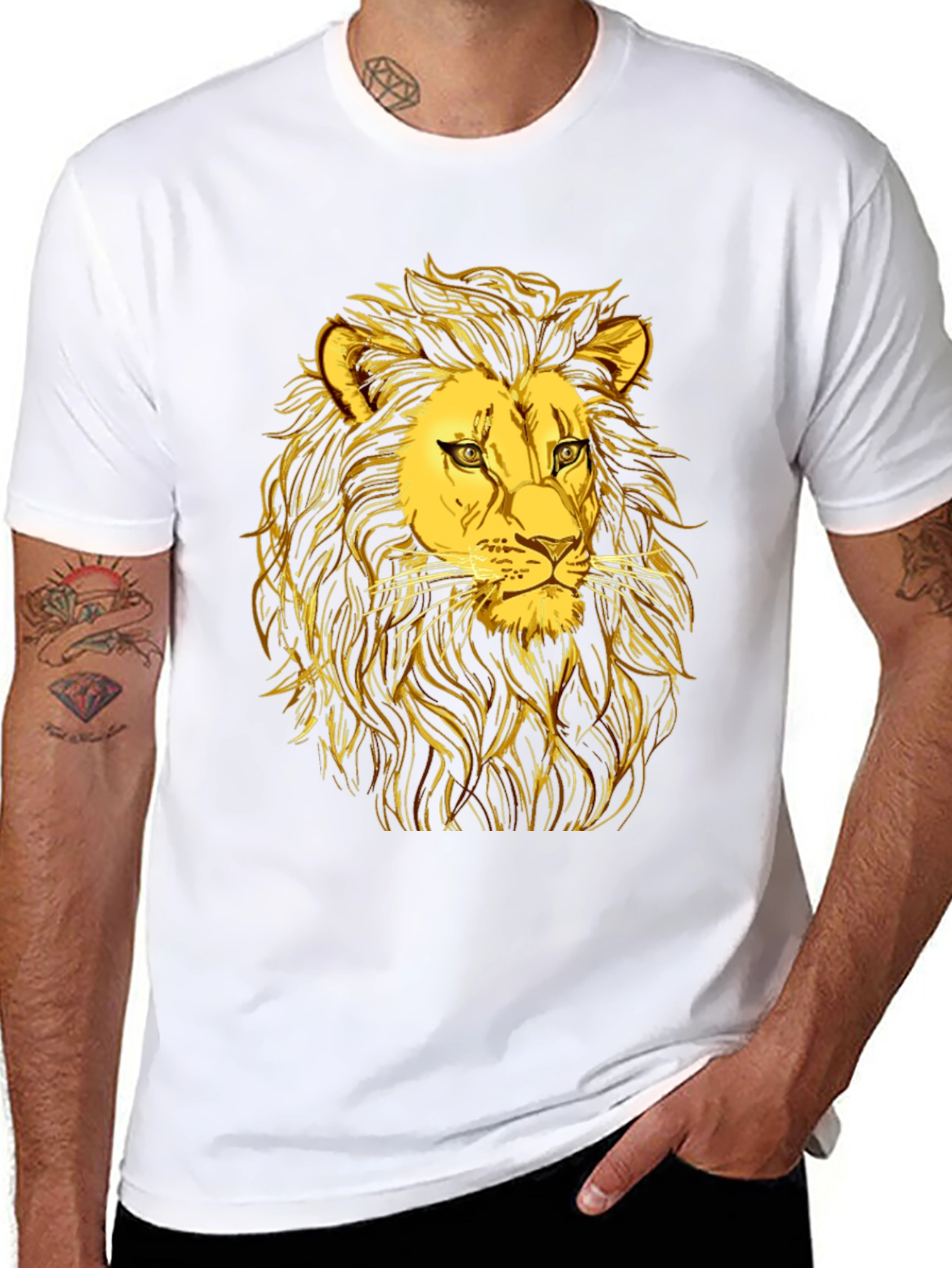 Golden Lion Graphic Black T-Shirt