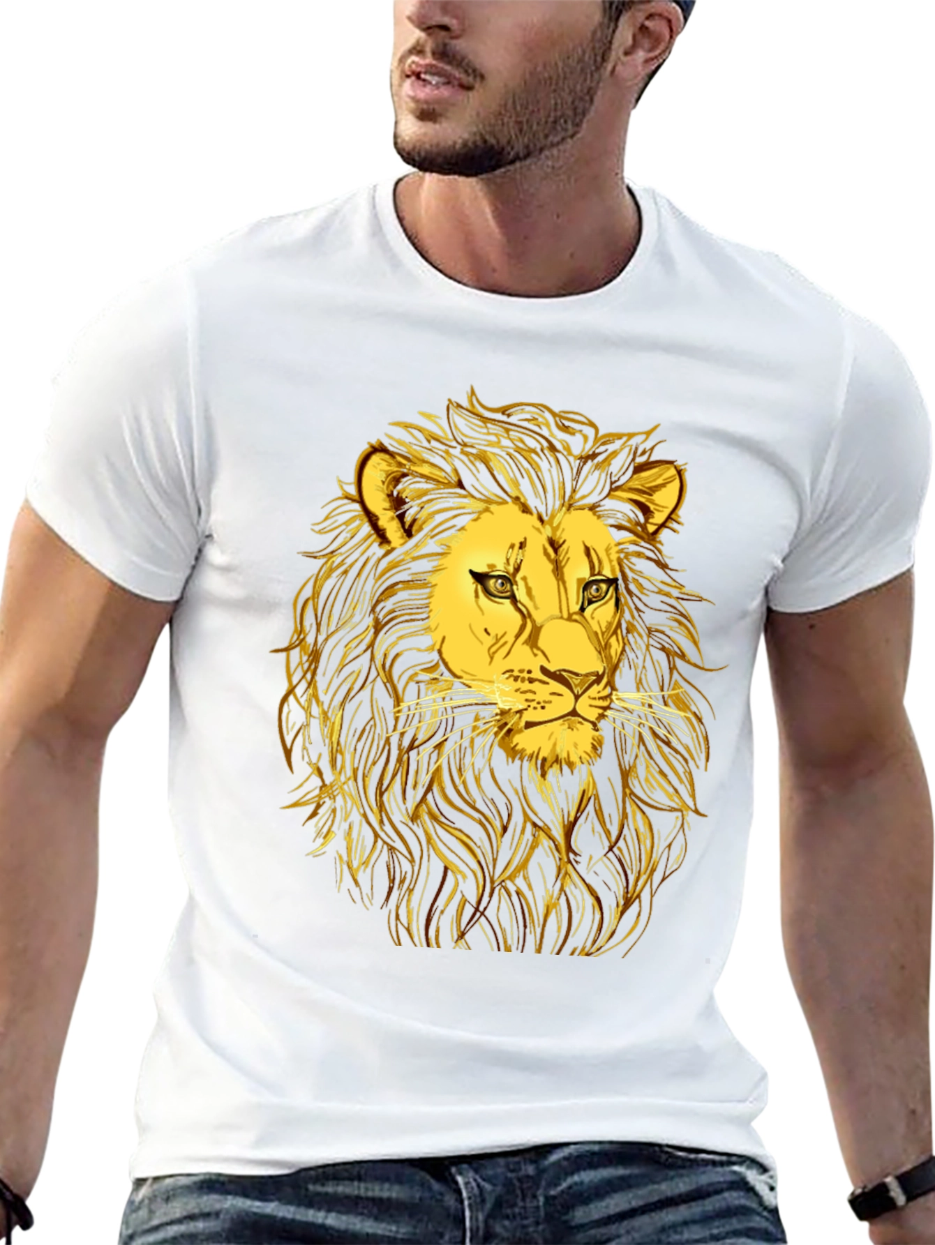 Golden Lion Graphic Black T-Shirt