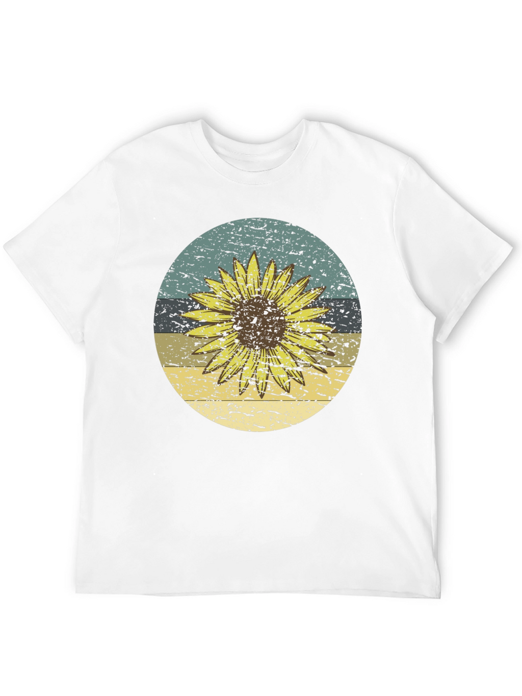 Retro Sunflower Graphic Tee - Black