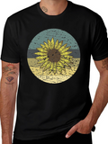 Retro Sunflower Graphic Tee - Black