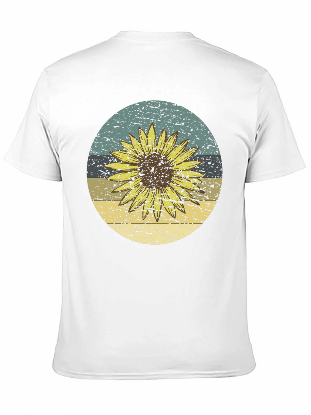 Retro Sunflower Graphic Tee - Black