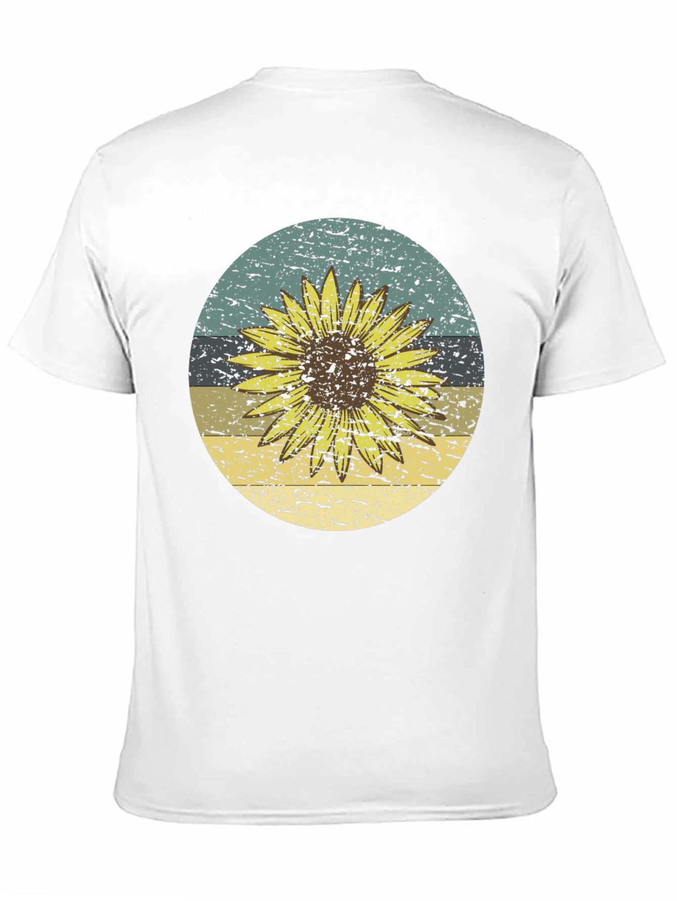 Retro Sunflower Graphic Tee - Black