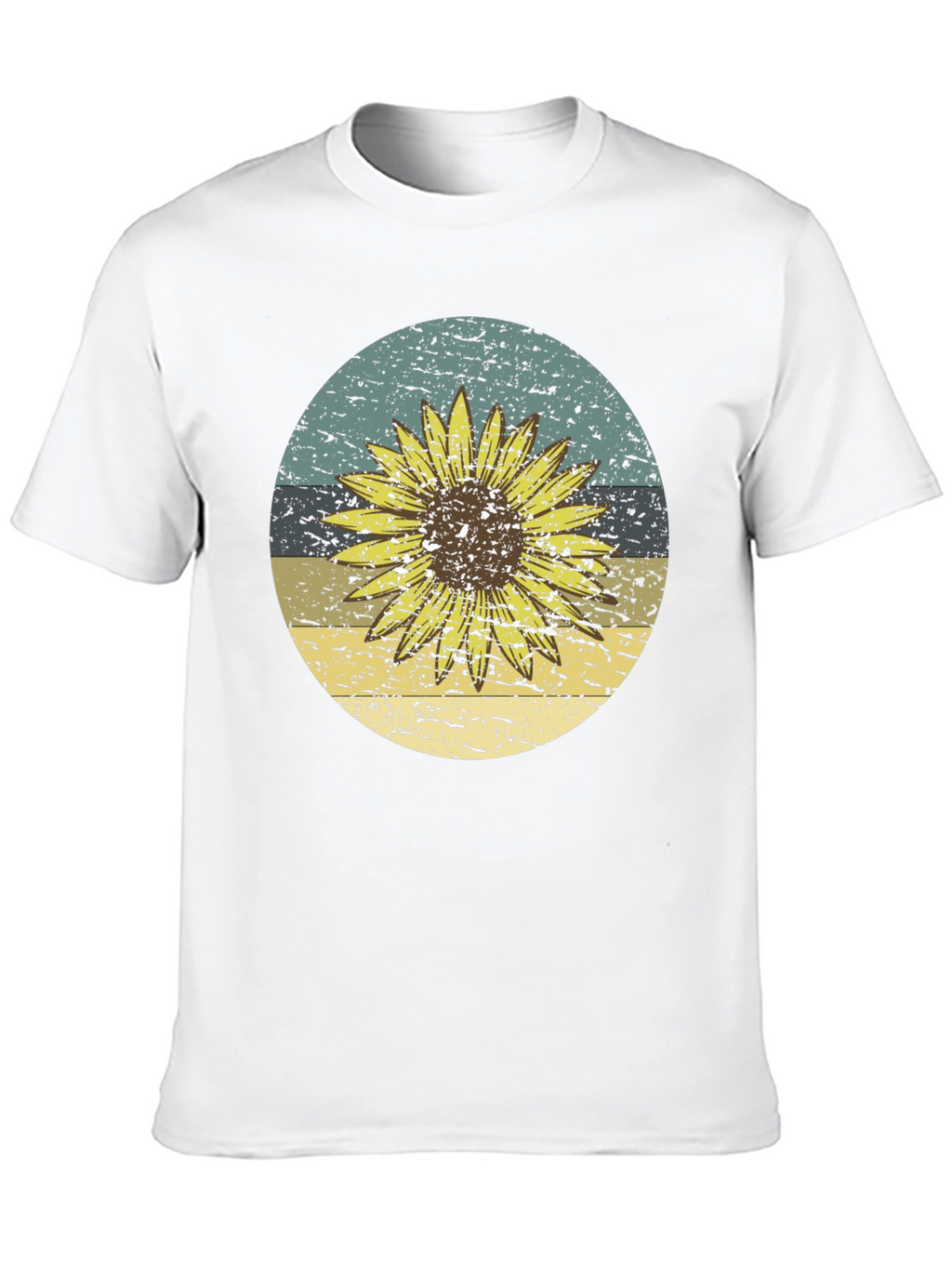 Retro Sunflower Graphic Tee - Black