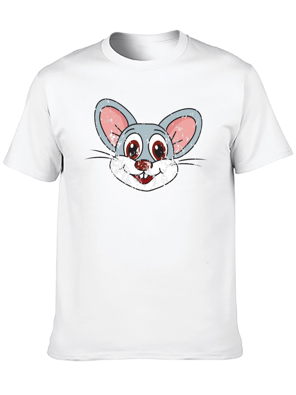 Cartoon Mouse Graphic Tee - Novelty Print T-Shirt