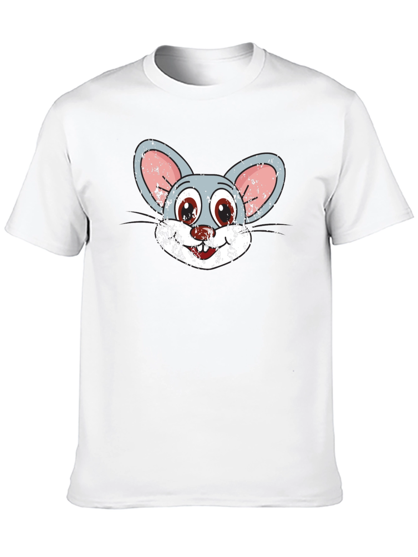 Cartoon Mouse Graphic Tee - Novelty Print T-Shirt