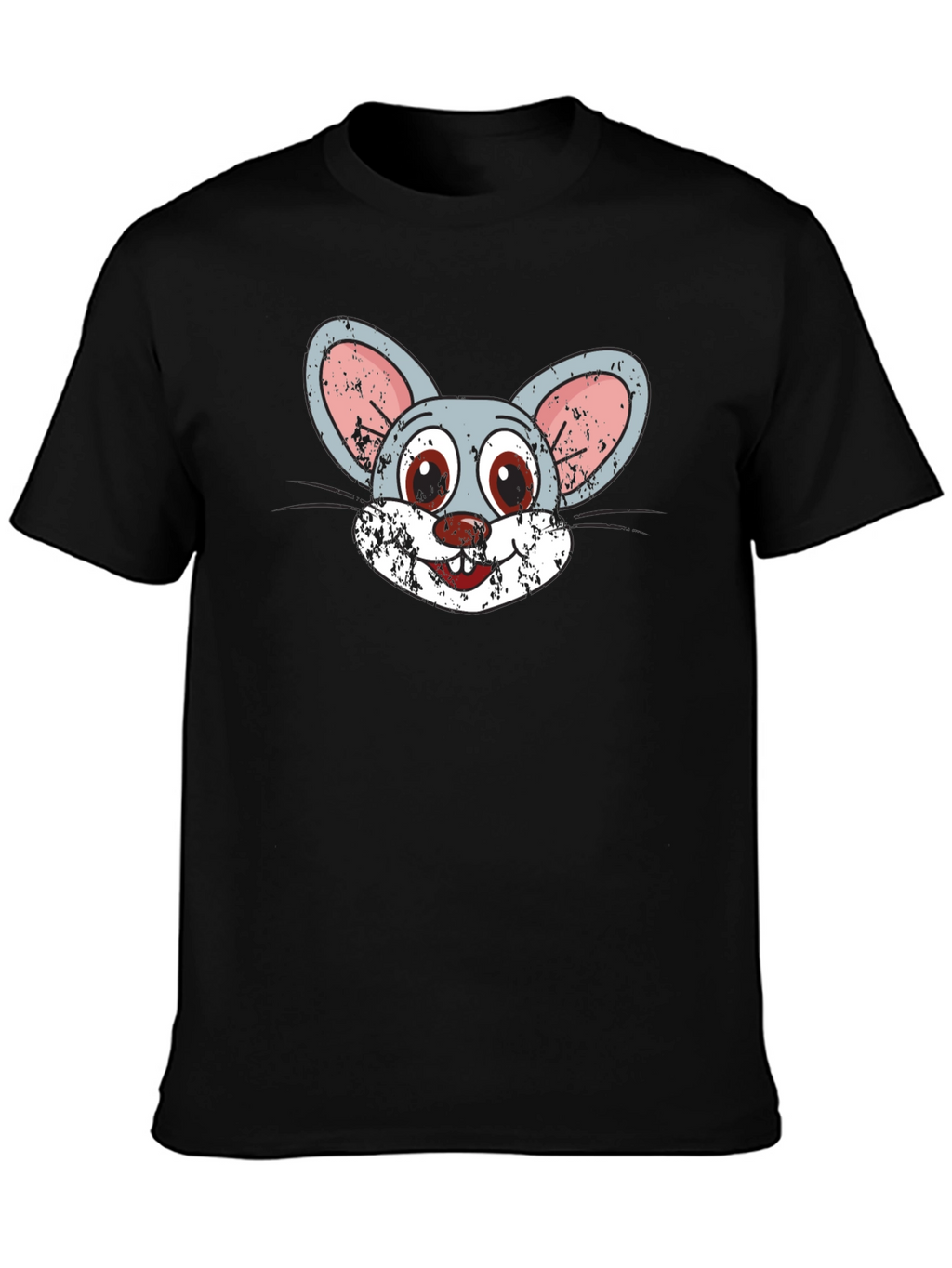 Cartoon Mouse Graphic Tee - Novelty Print T-Shirt
