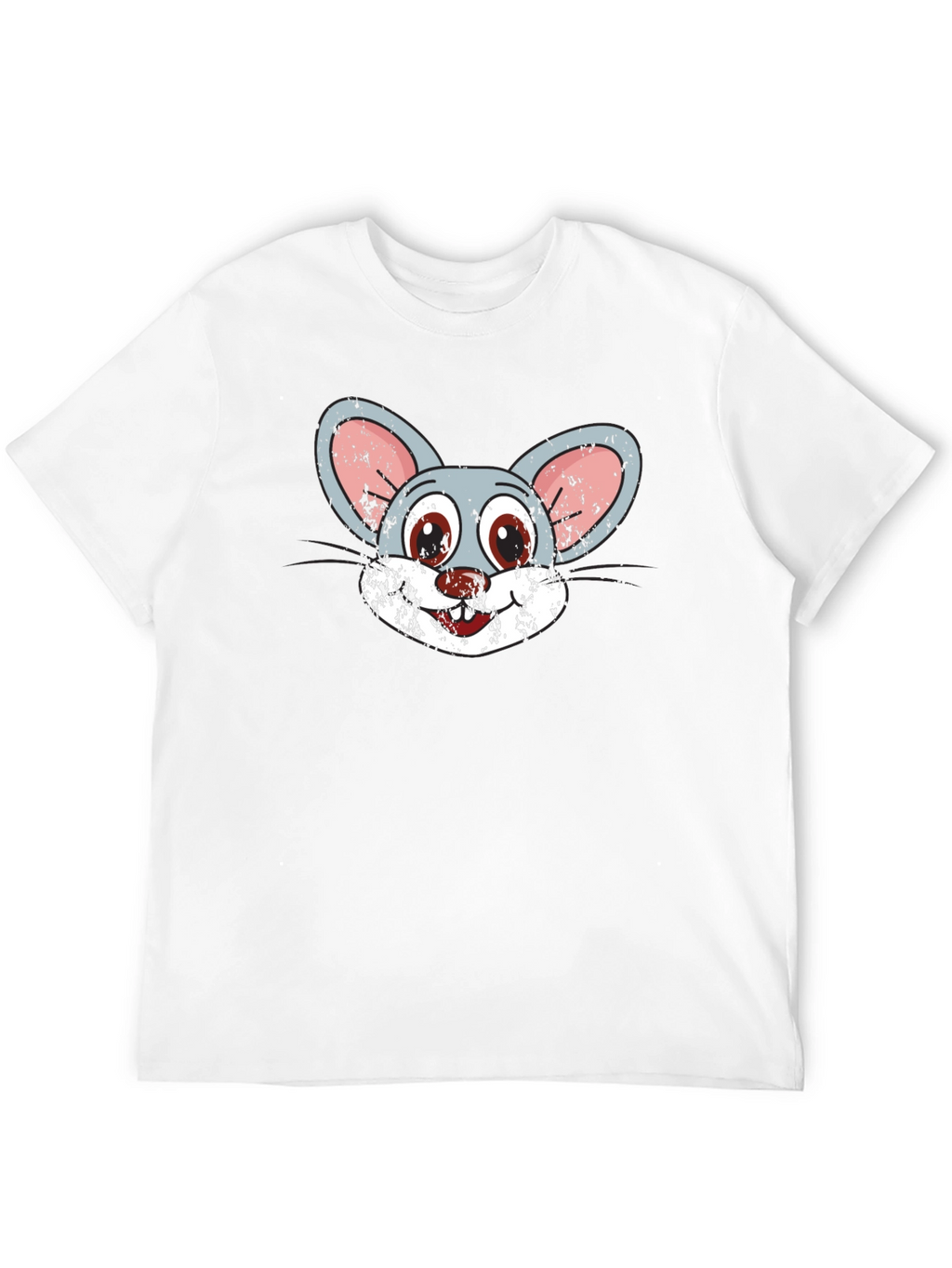 Cartoon Mouse Graphic Tee - Novelty Print T-Shirt