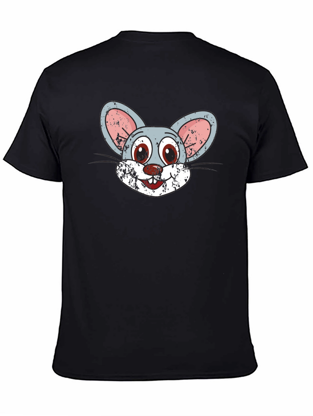 Cartoon Mouse Graphic Tee - Novelty Print T-Shirt