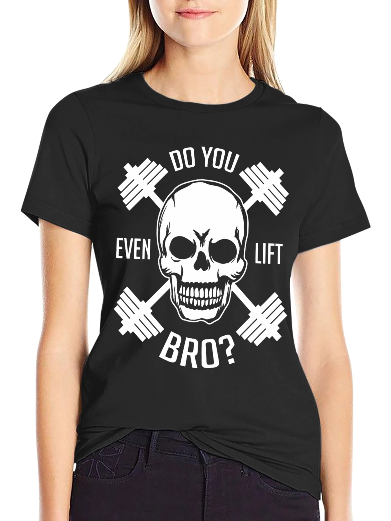 Do You Even Lift Bro T-Shirt Skull Gym Workout Tee