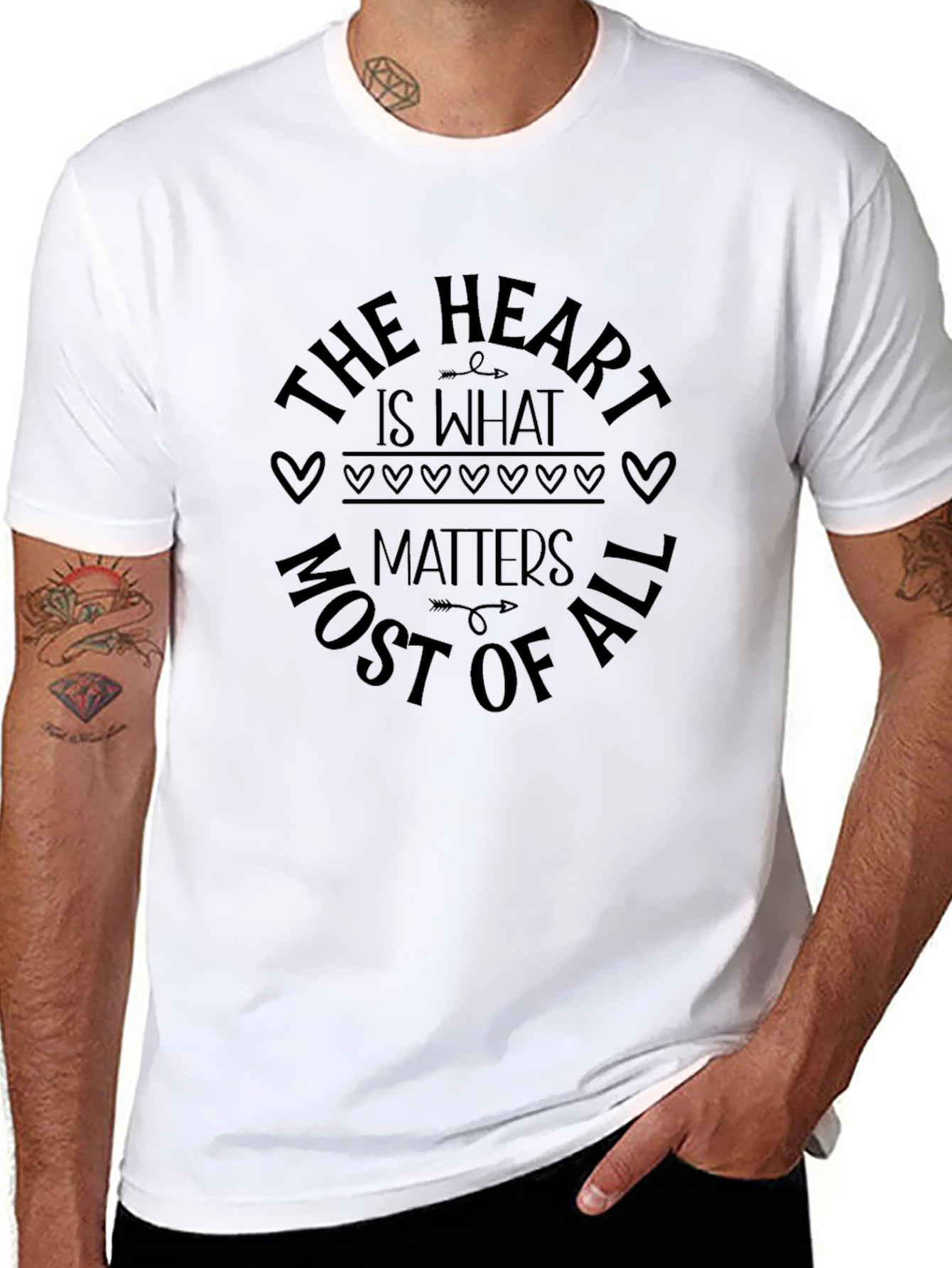 Heart Matters T-Shirt - Black Crew Neck Tee