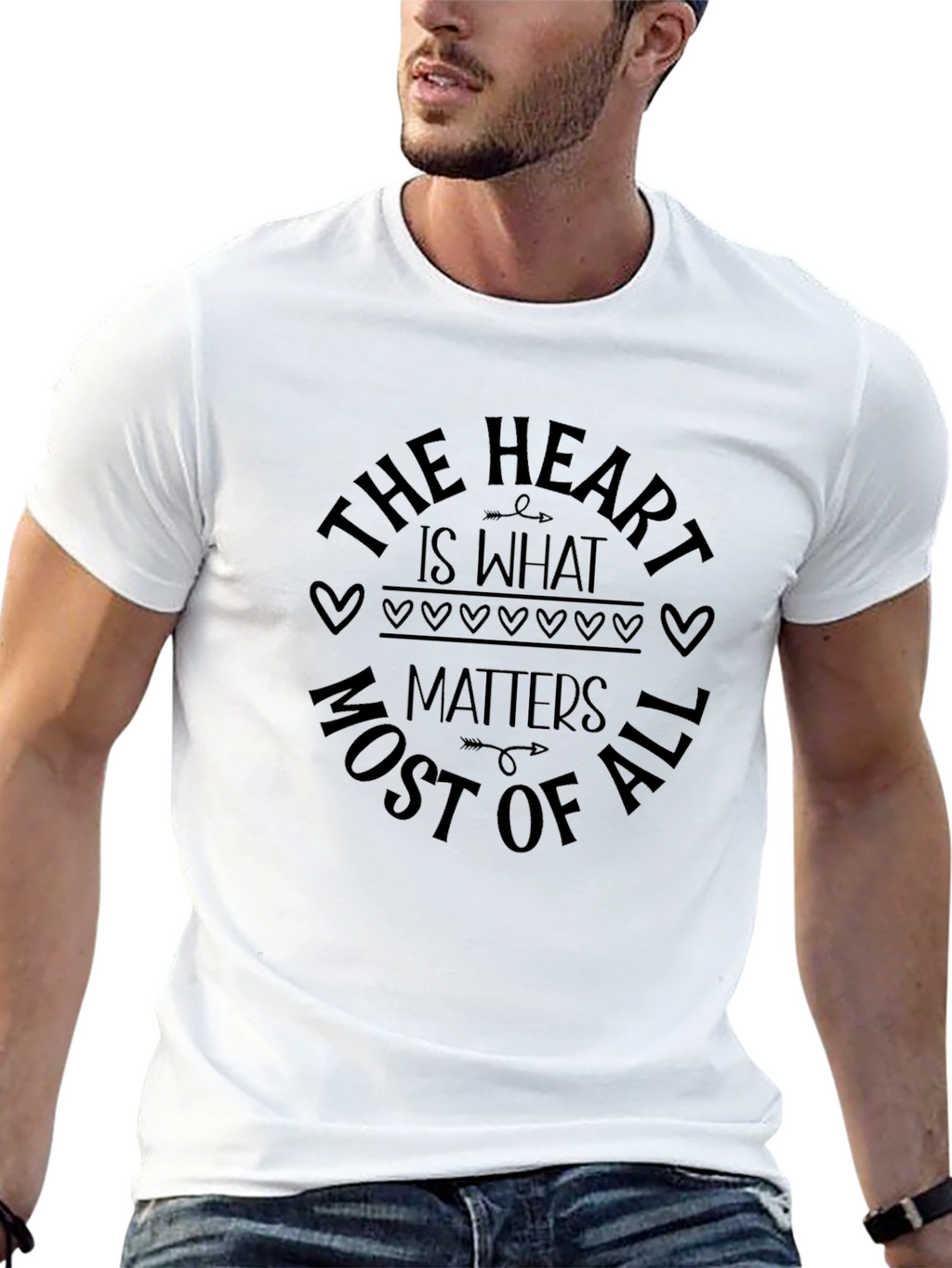 Heart Matters T-Shirt - Black Crew Neck Tee
