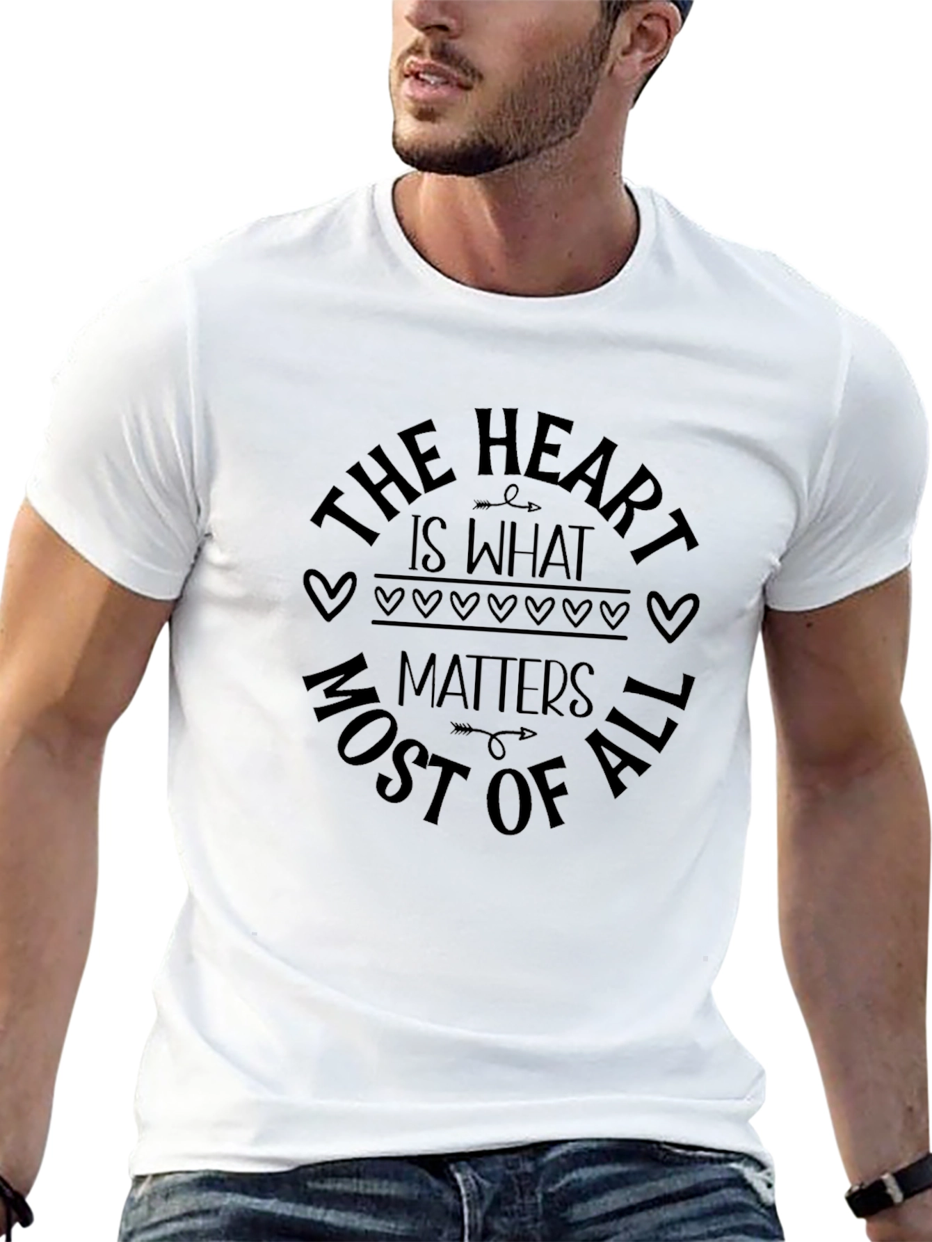 Heart Matters T-Shirt - Black Crew Neck Tee