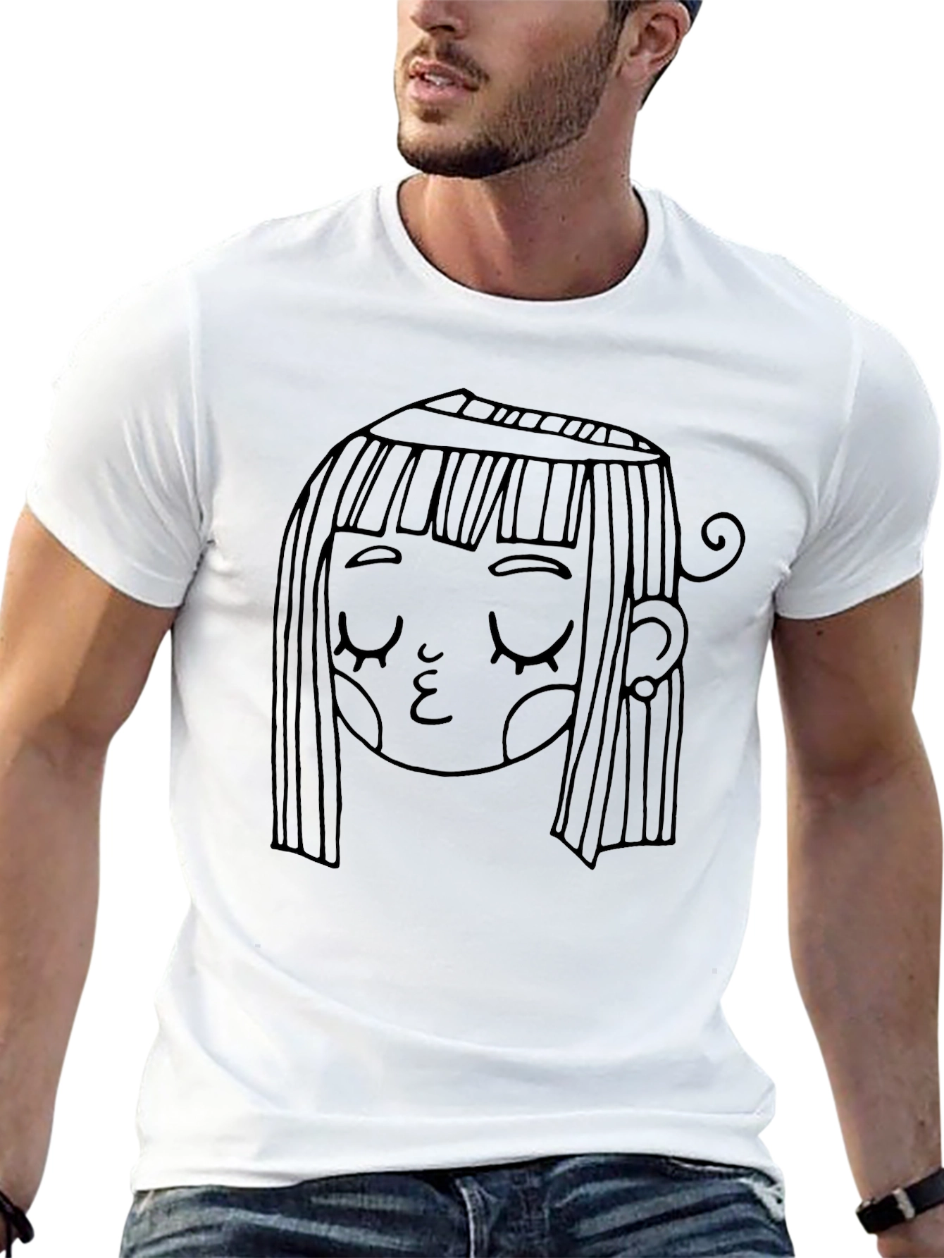 Whimsical Girl Graphic Black T-Shirt