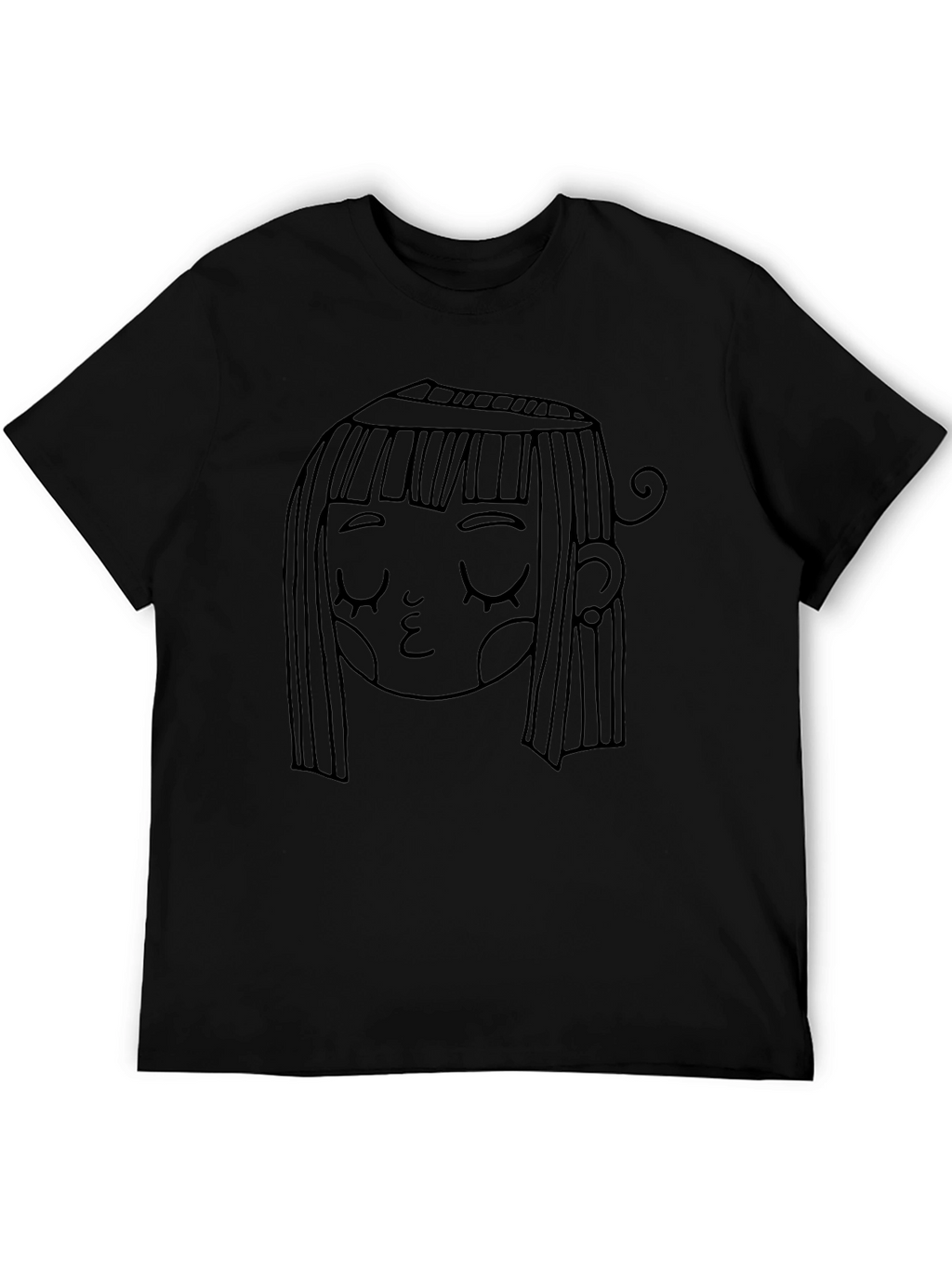 Whimsical Girl Graphic Black T-Shirt