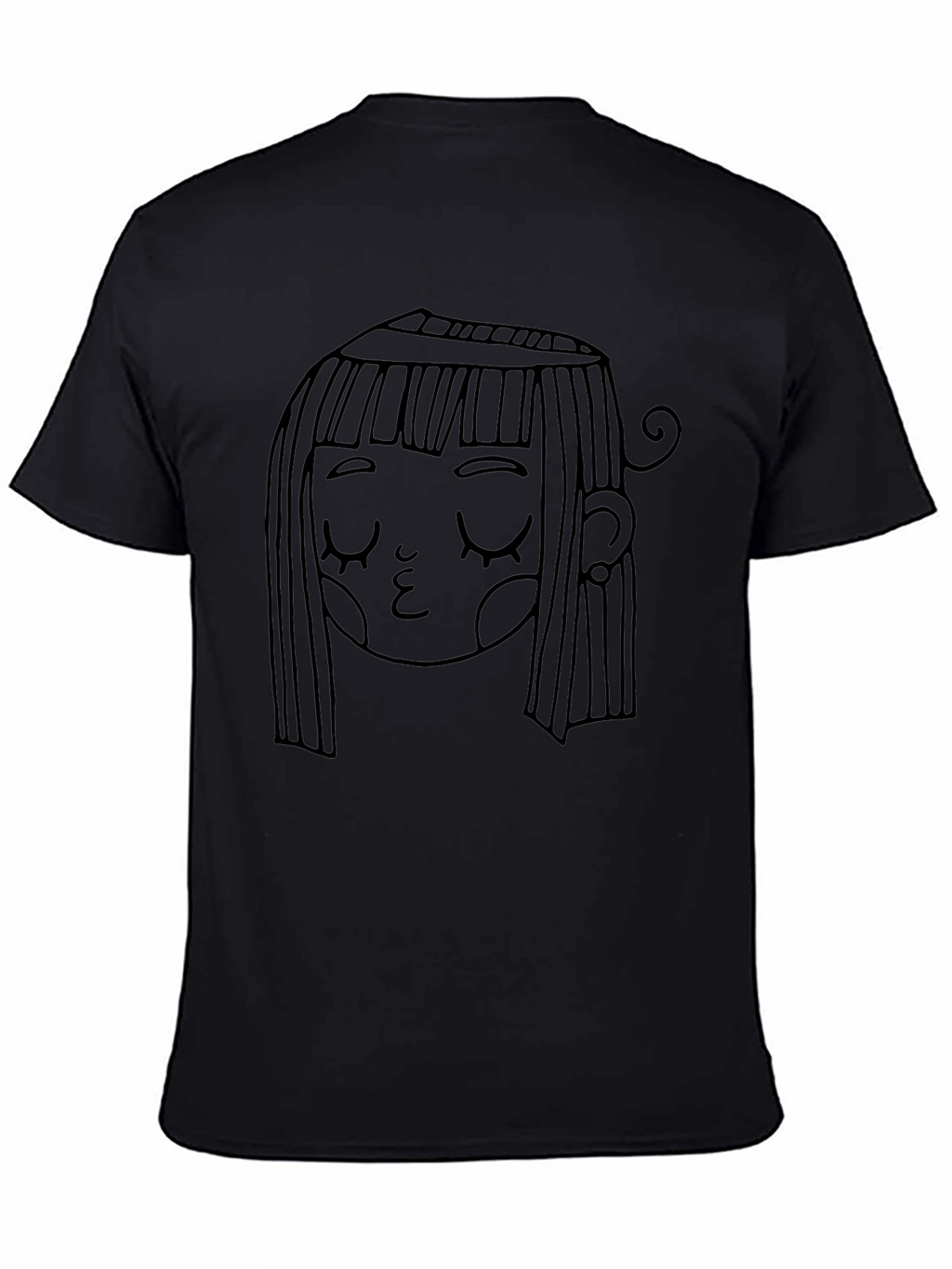 Whimsical Girl Graphic Black T-Shirt
