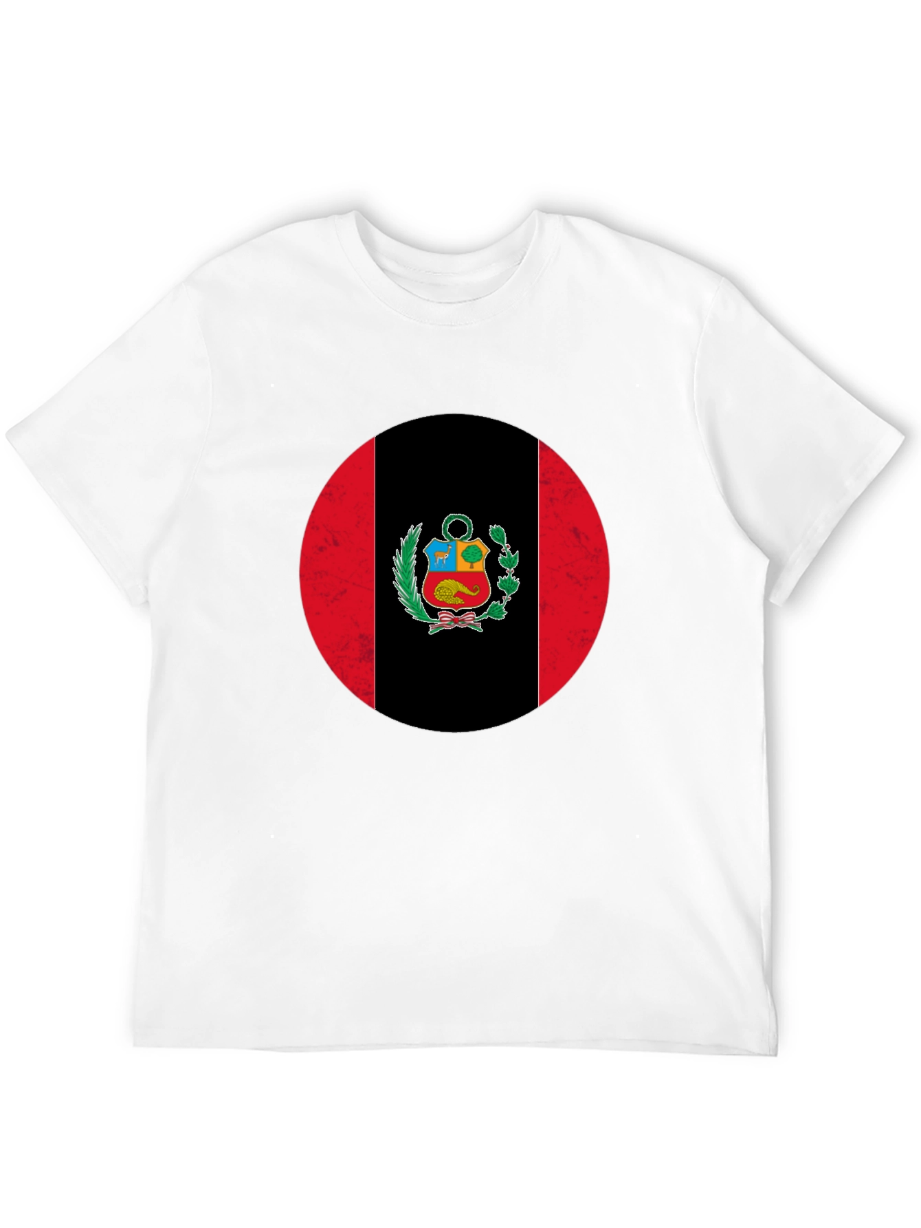 Peru Flag Graphic Print Crew Neck T-Shirt