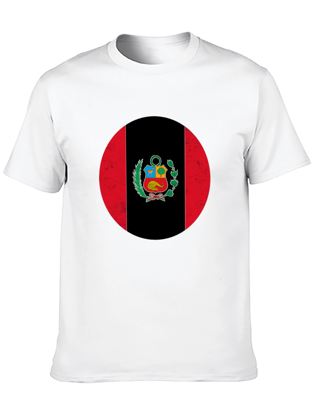 Peru Flag Graphic Print Crew Neck T-Shirt