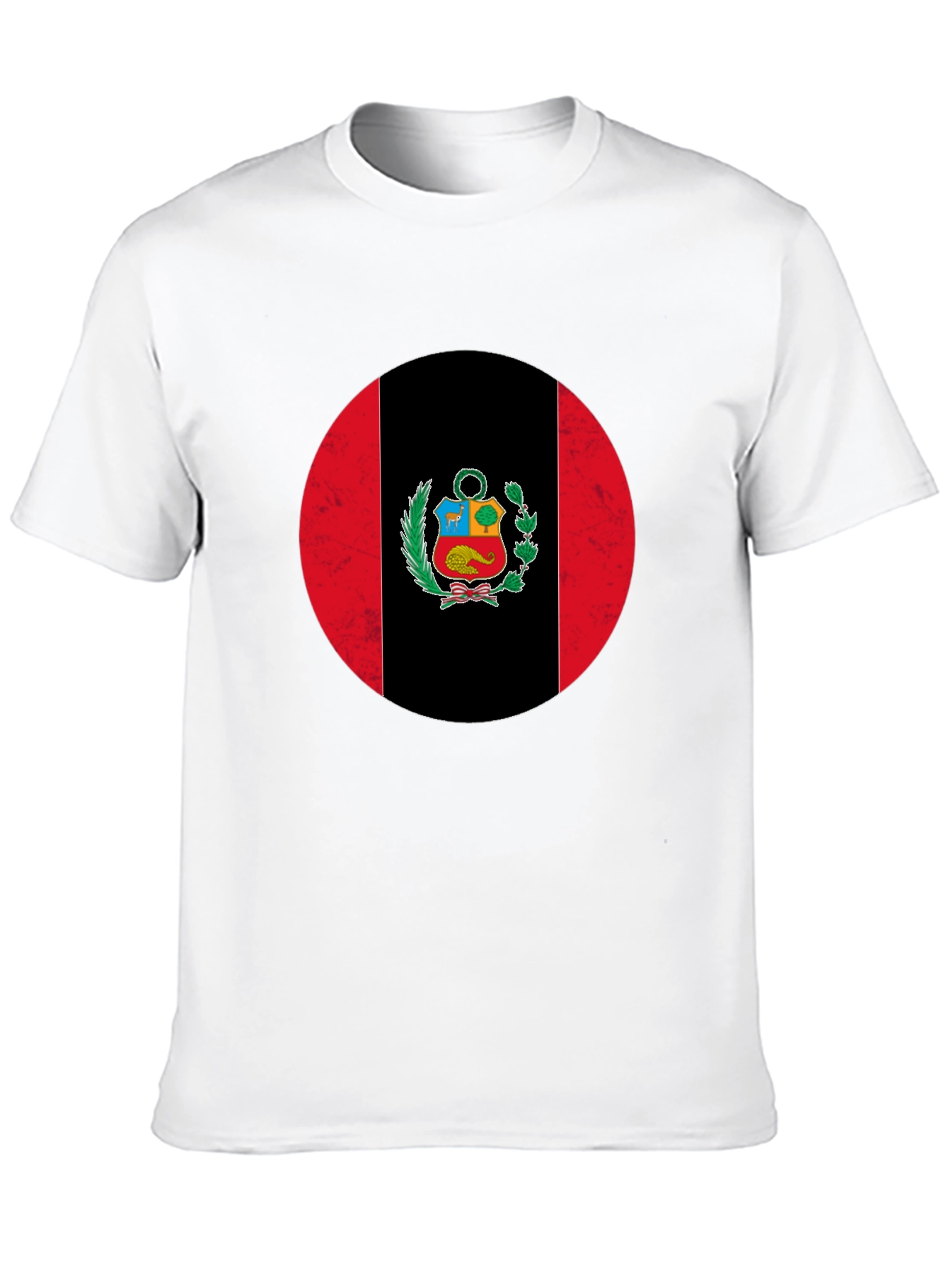 Peru Flag Graphic Print Crew Neck T-Shirt
