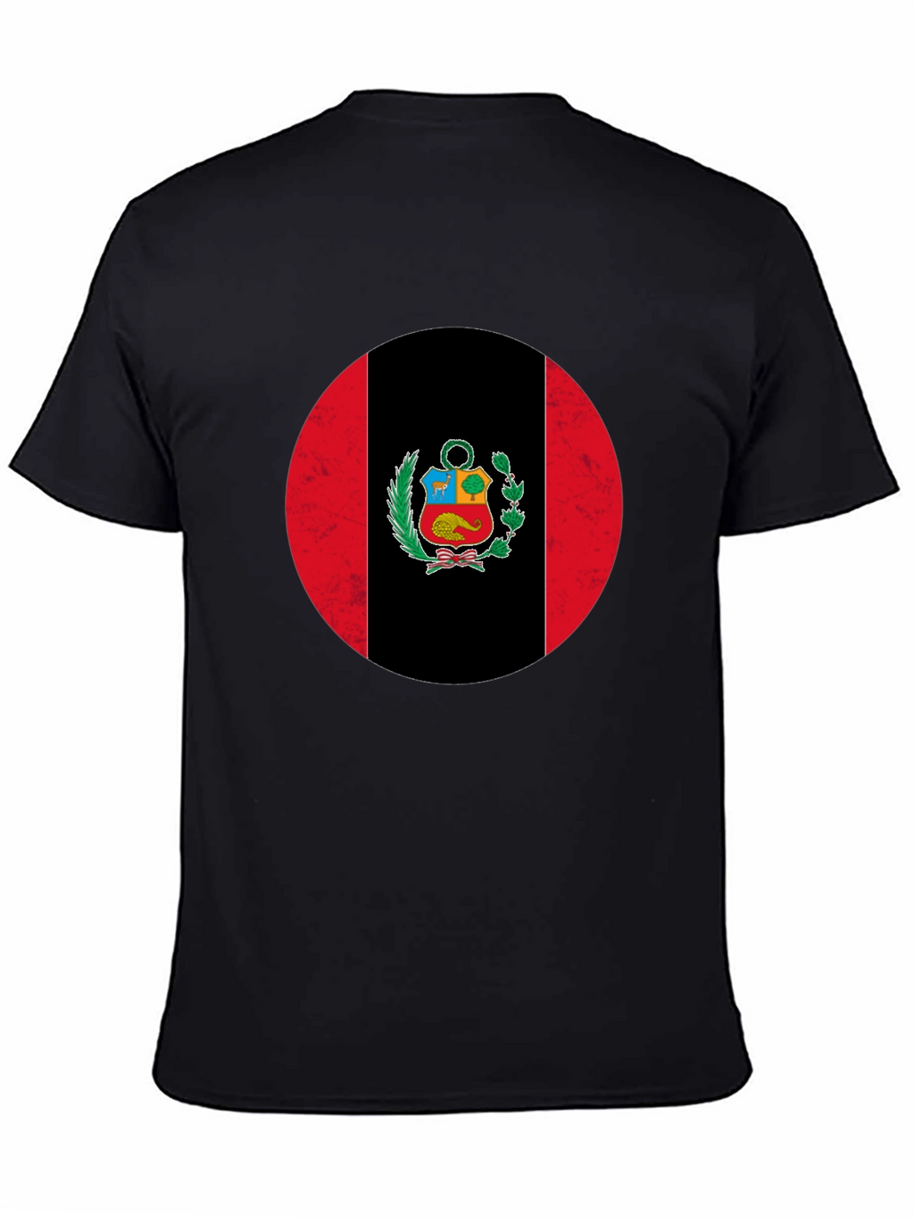 Peru Flag Graphic Print Crew Neck T-Shirt