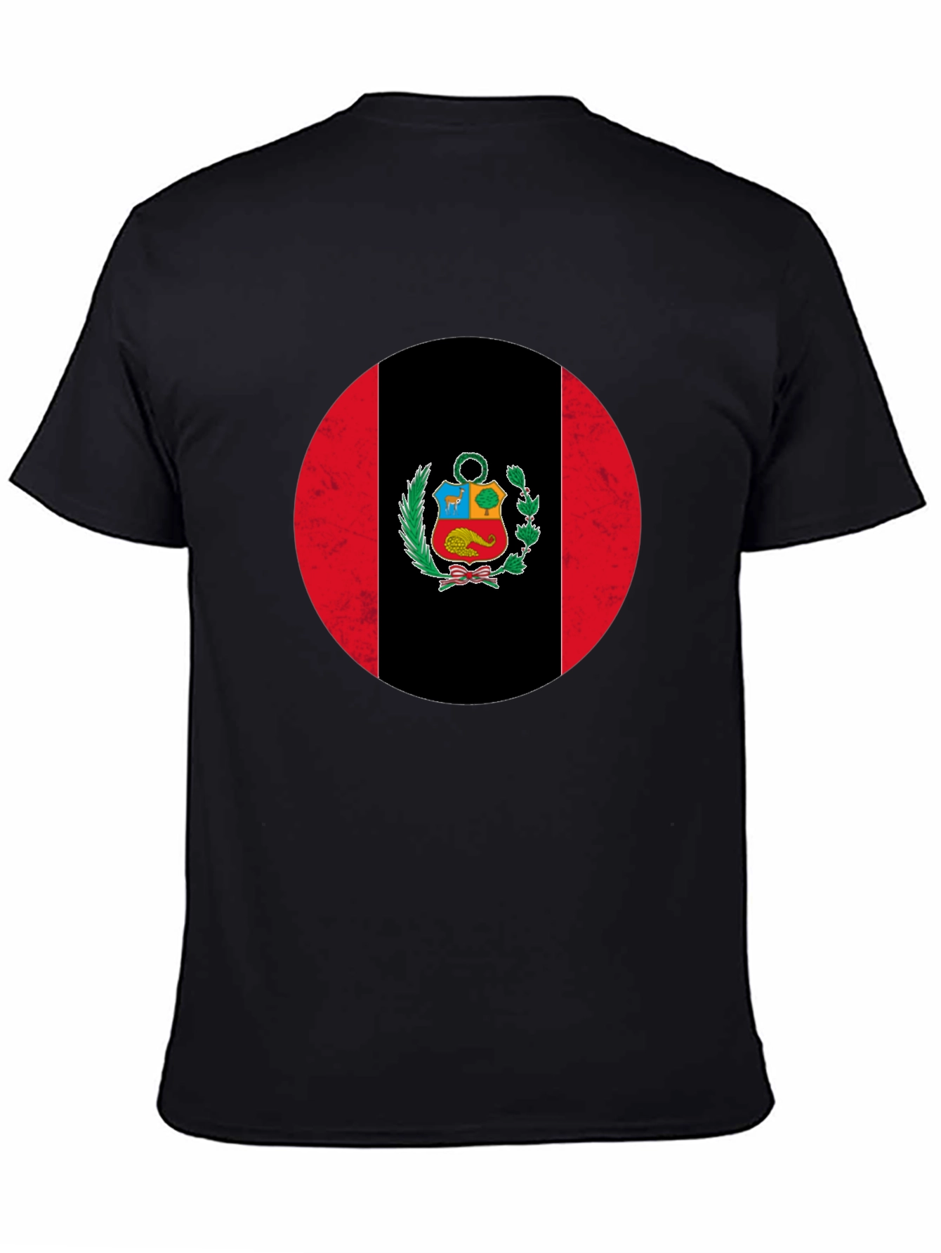 Peru Flag Graphic Print Crew Neck T-Shirt