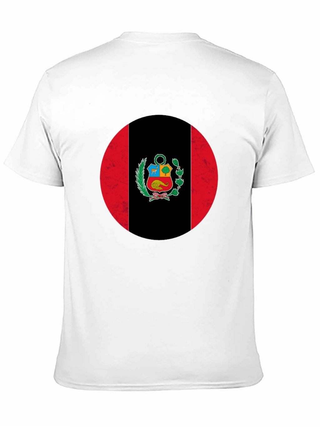 Peru Flag Graphic Print Crew Neck T-Shirt