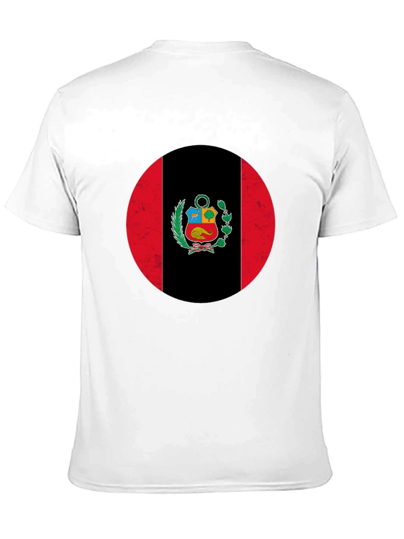 Peru Flag Graphic Print Crew Neck T-Shirt