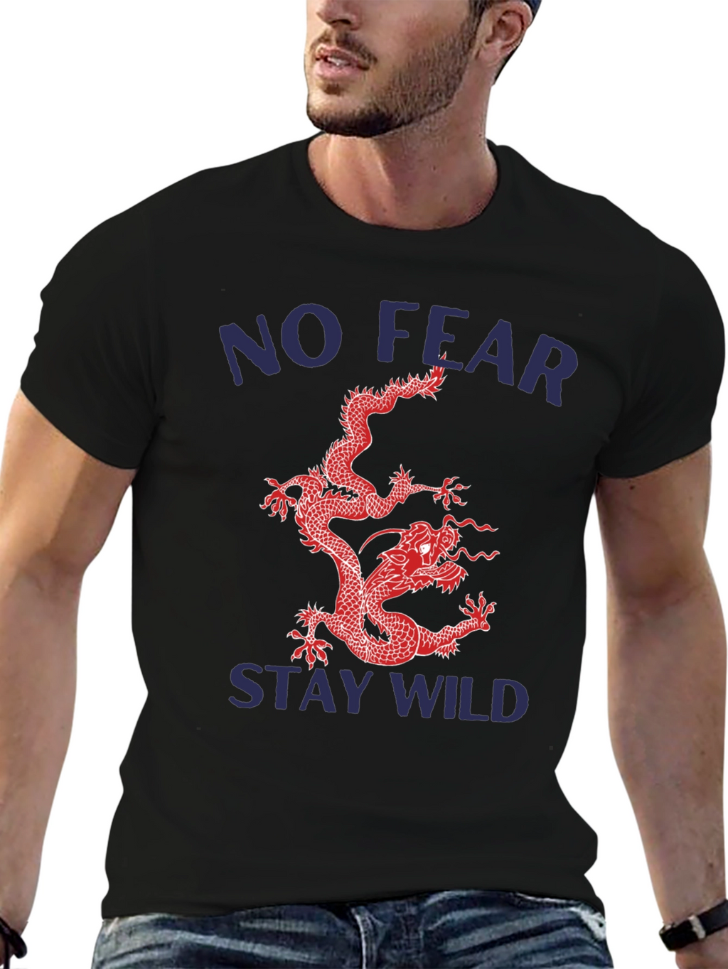 No Fear Stay Wild Dragon Graphic Tee