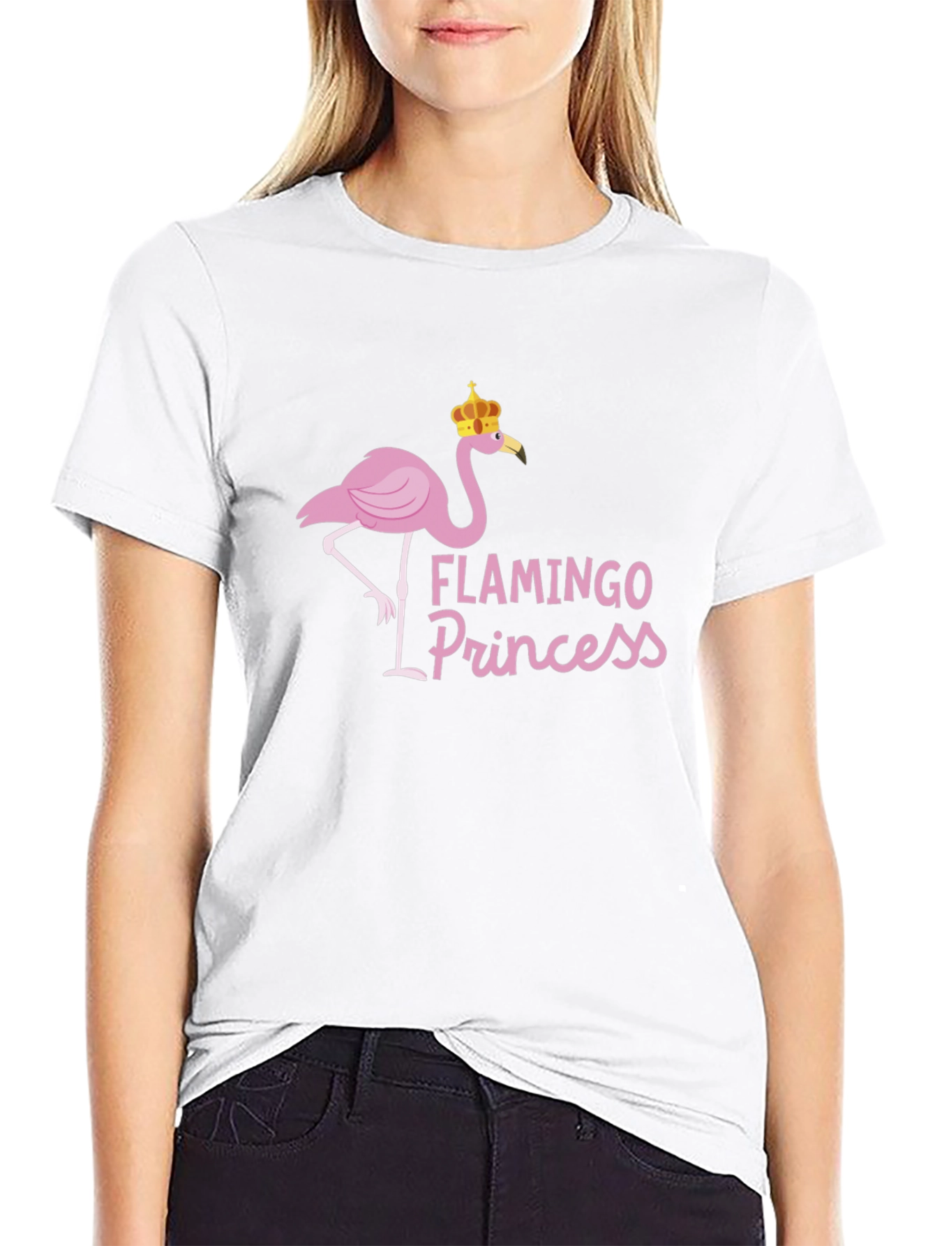 Flamingo Princess Graphic Tee - Black