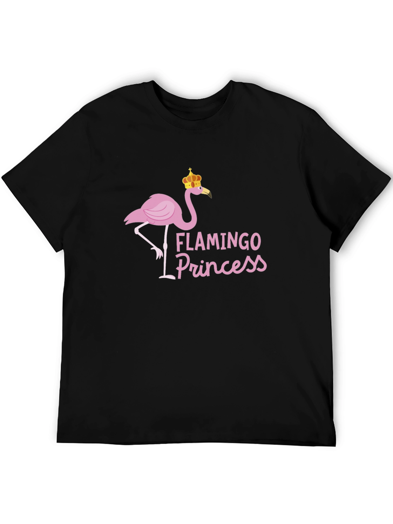 Flamingo Princess Graphic Tee - Black