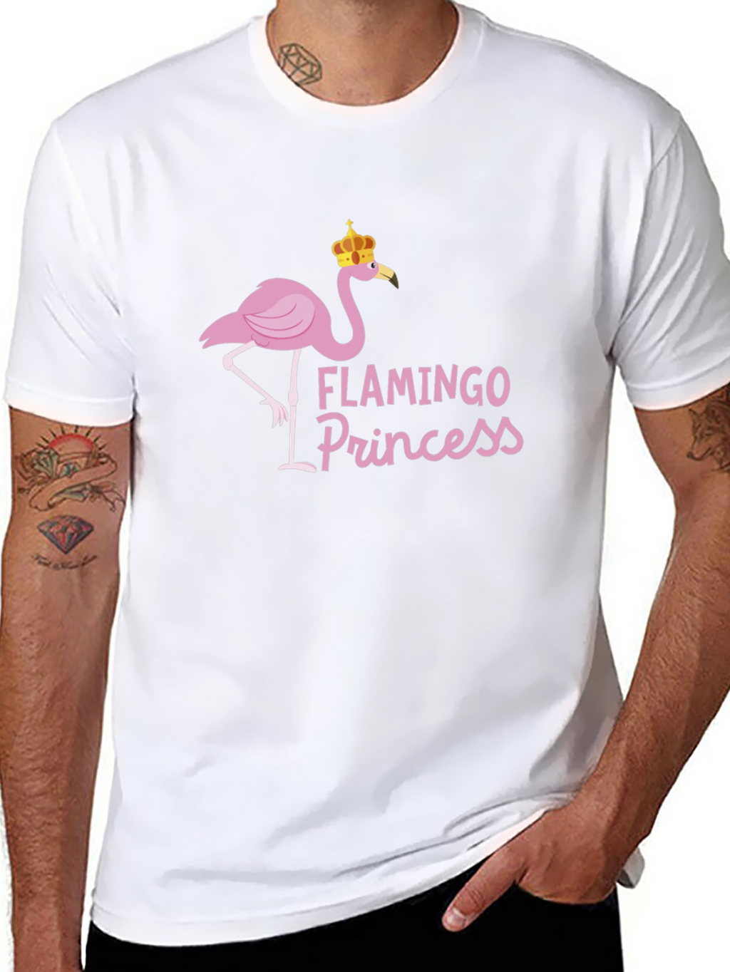Flamingo Princess Graphic Tee - Black