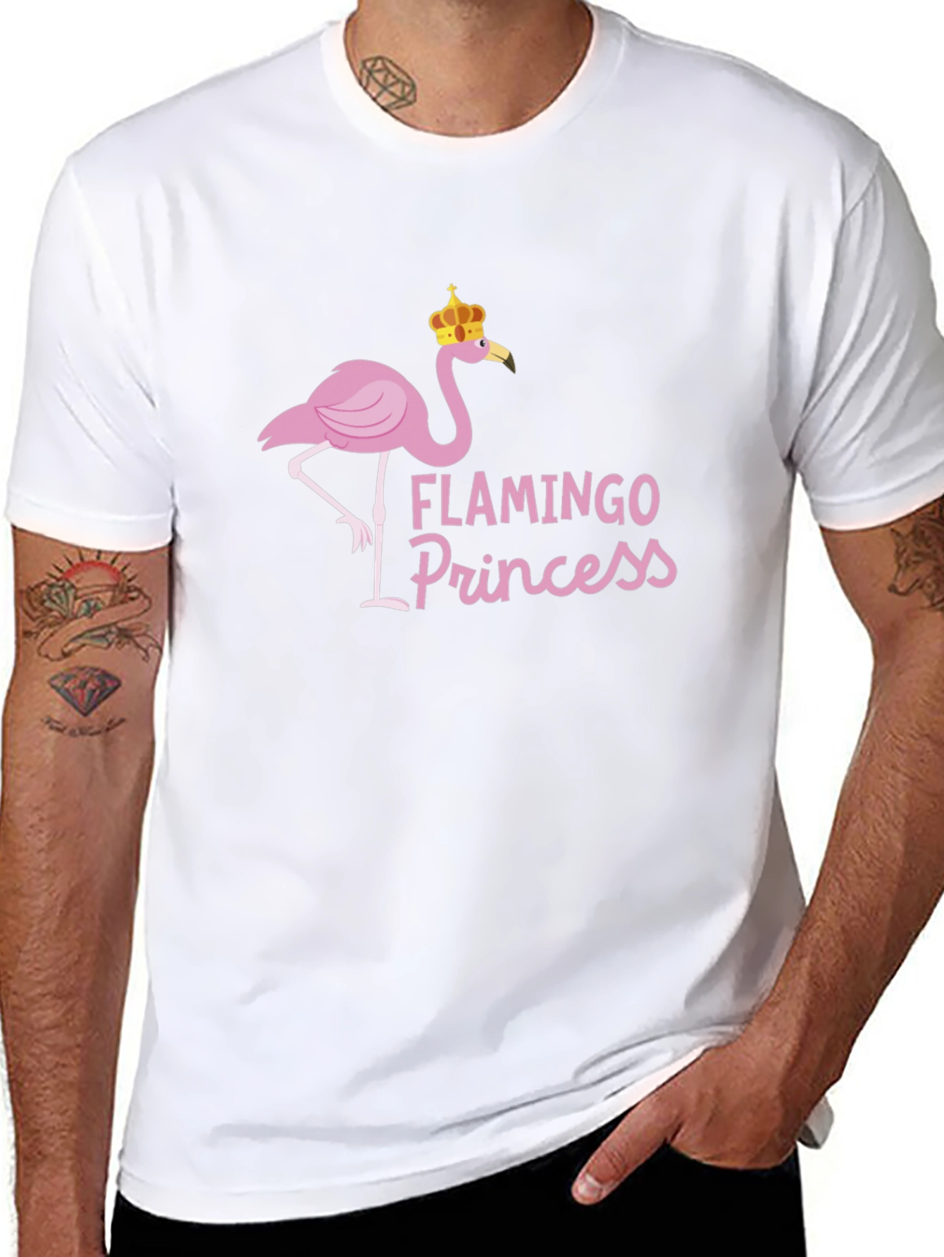 Flamingo Princess Graphic Tee - Black